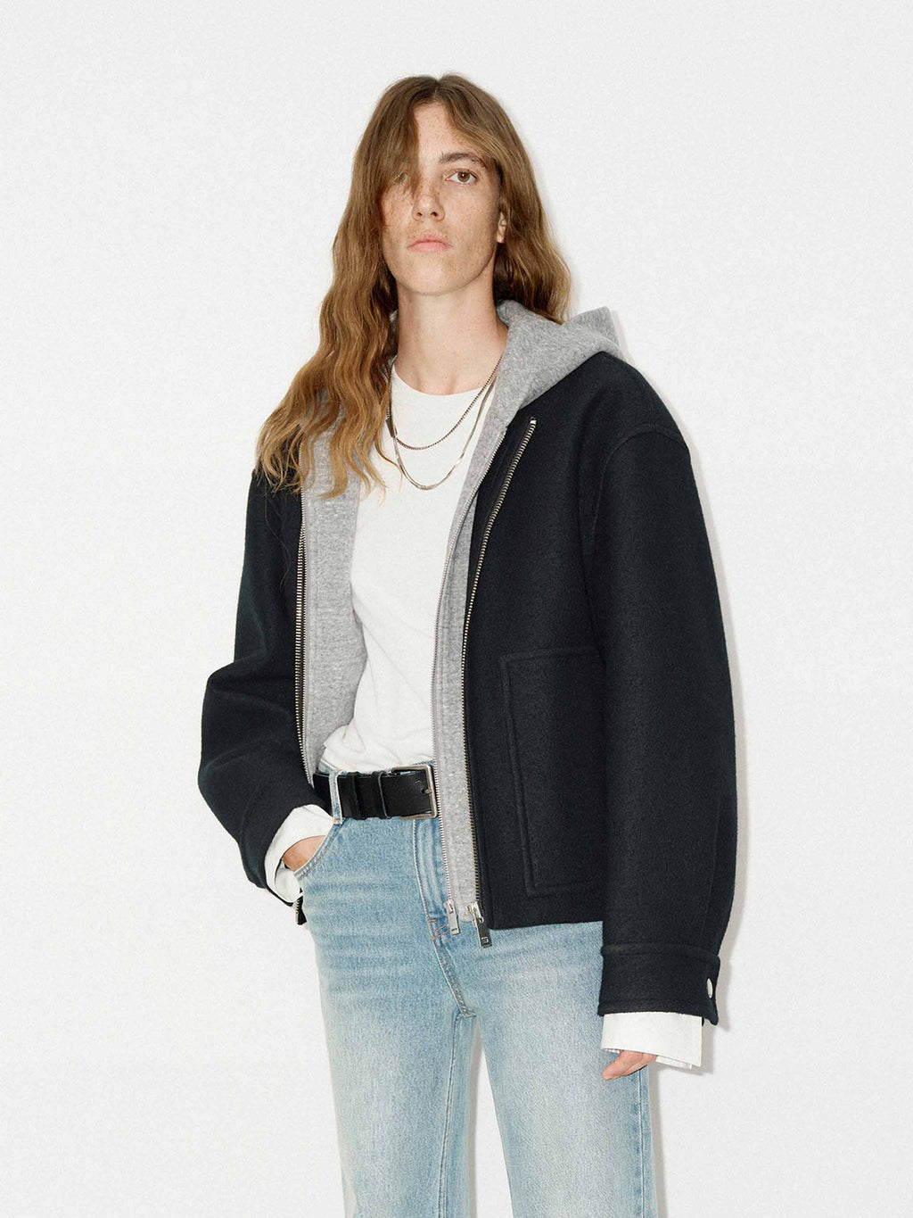 Paneled Detail Wool Coat