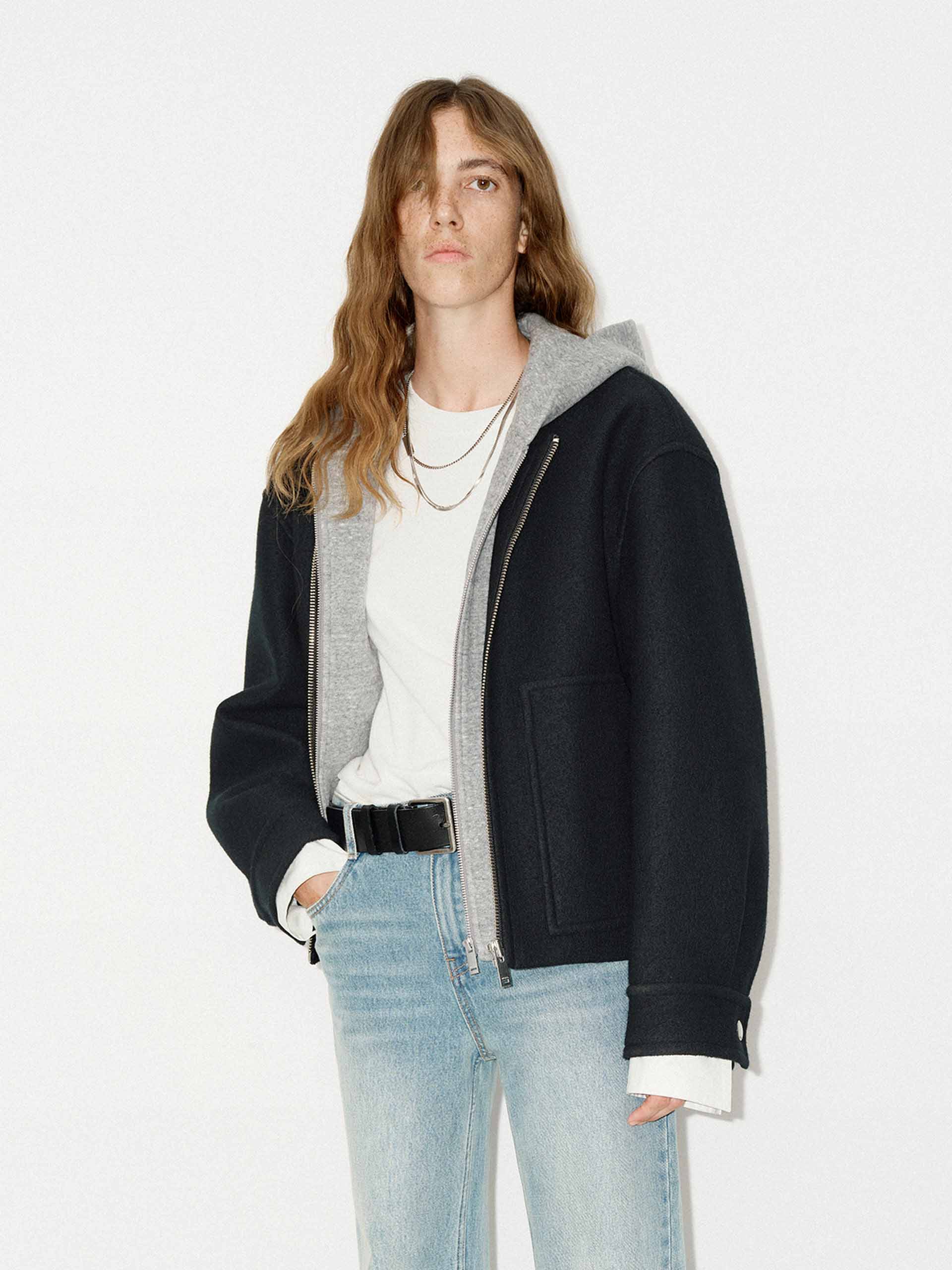 Paneled Detail Wool Coat
