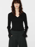 V-neck Wool Knit Sweater