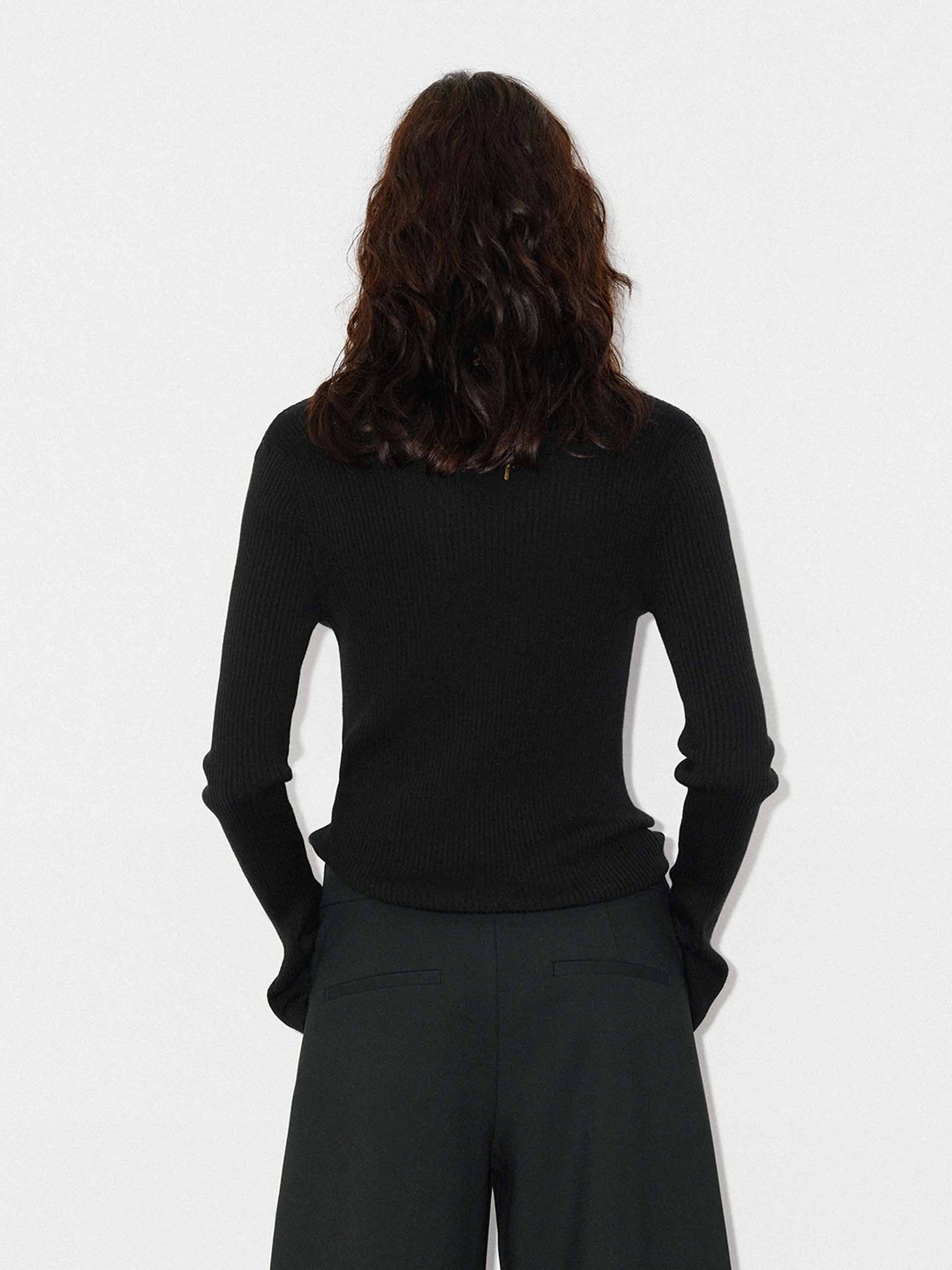 V-neck Wool Knit Sweater