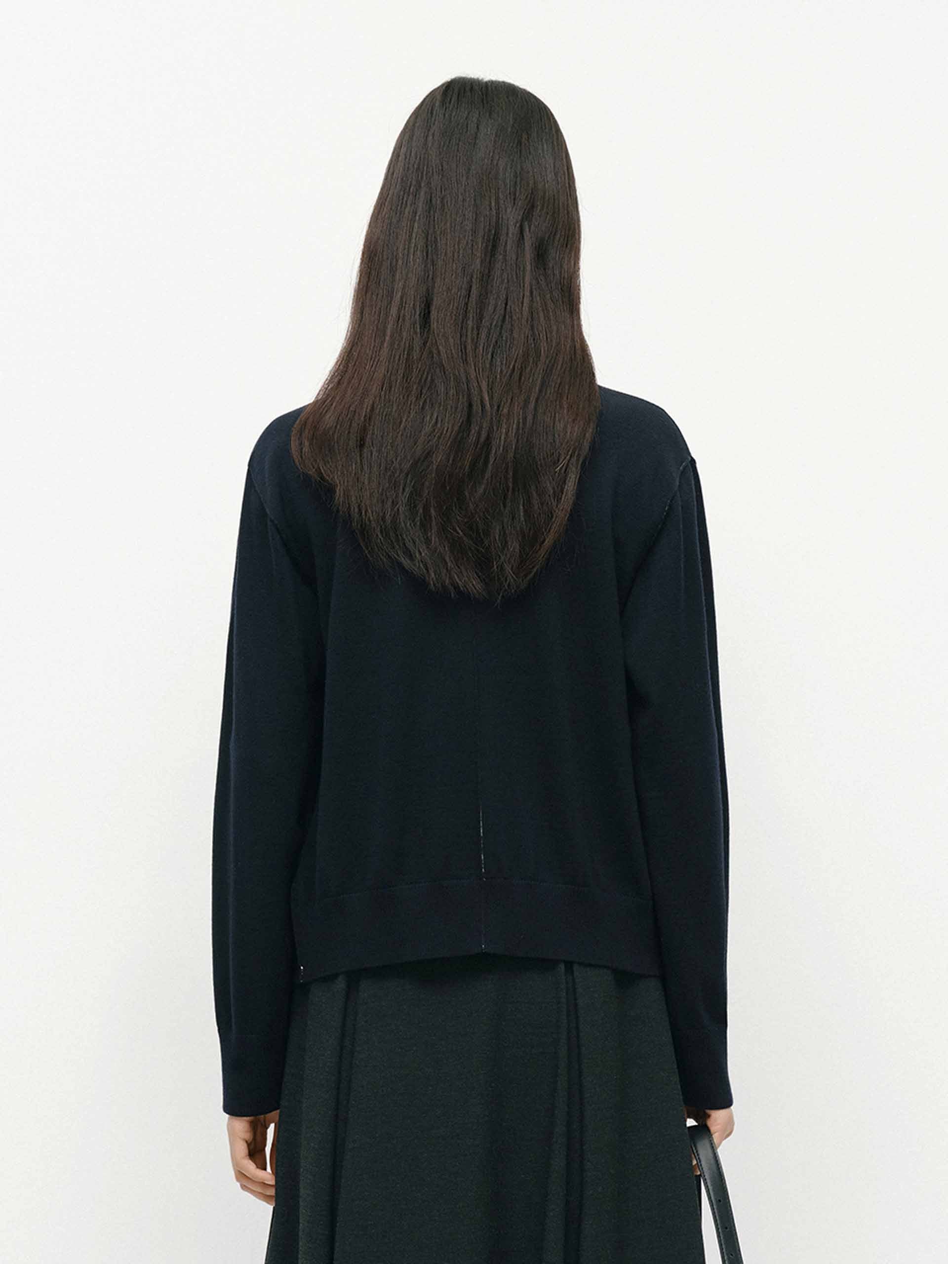Seams Detail Wool Cardigan