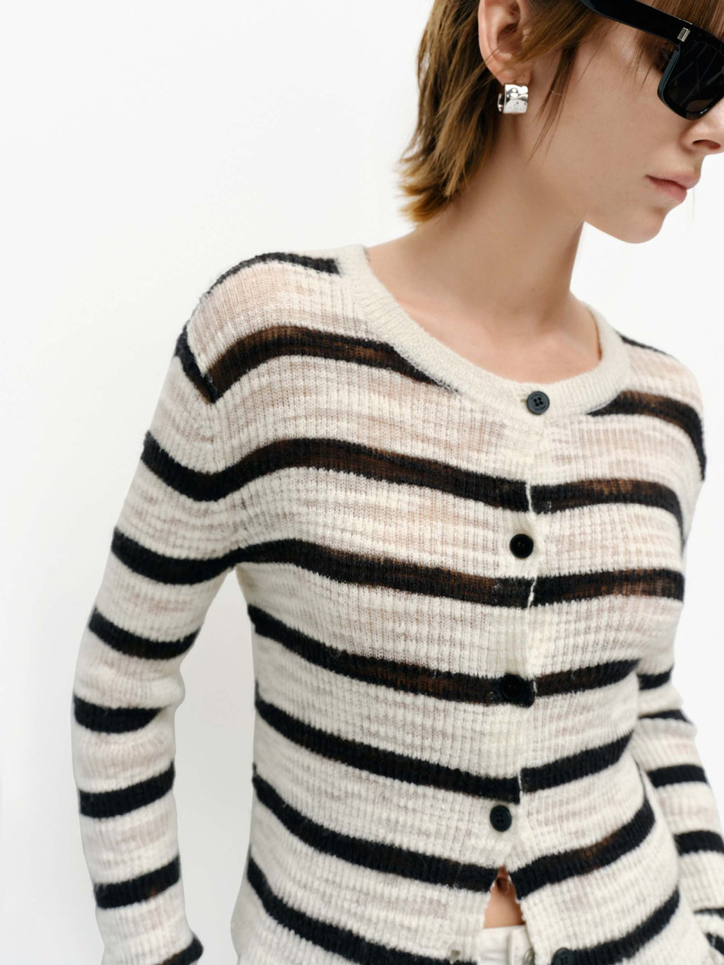 Linen Blend Textured Cardigan