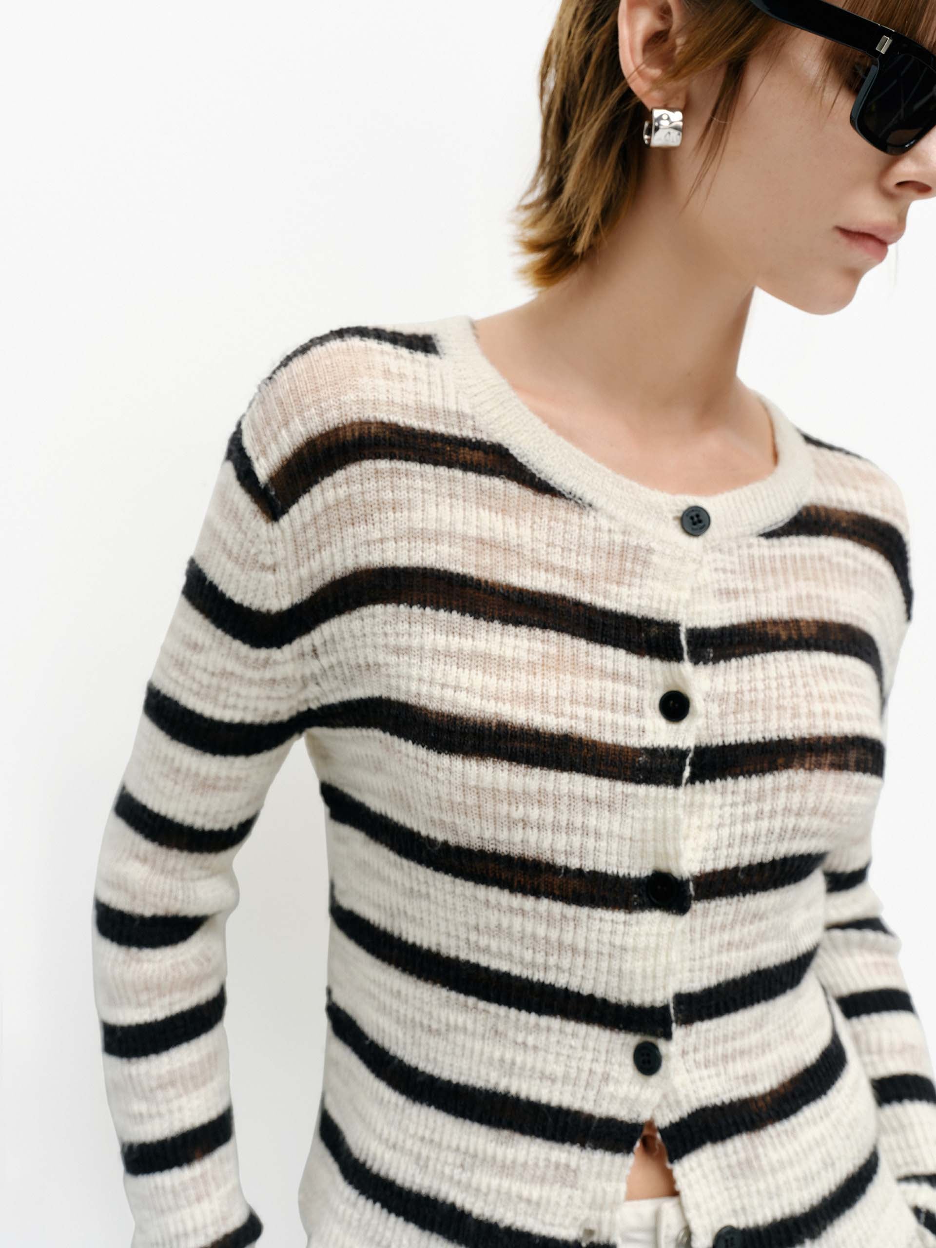 Linen Blend Textured Cardigan