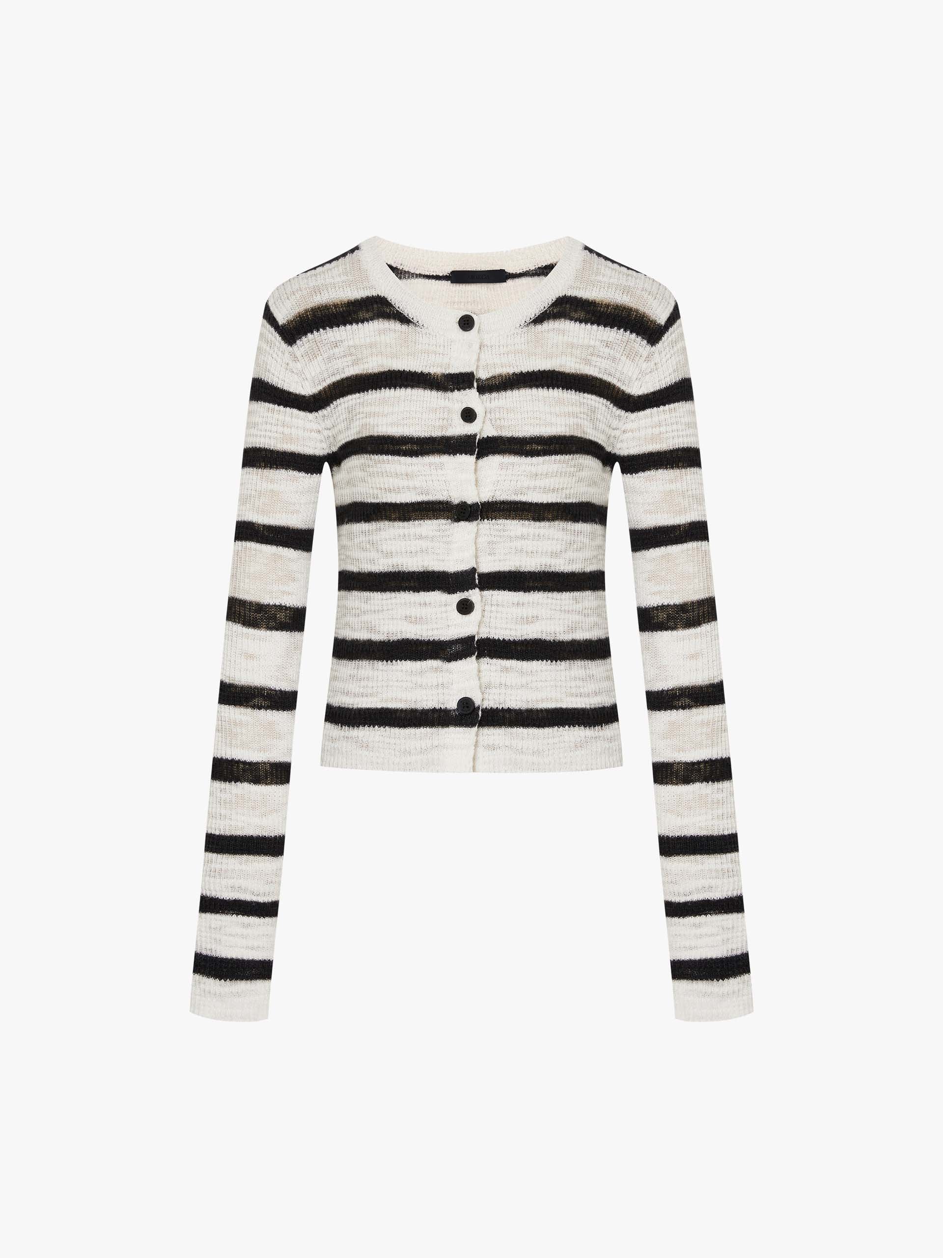 Linen Blend Textured Cardigan