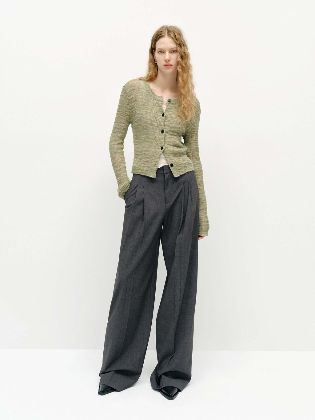 Linen Blend Textured Cardigan