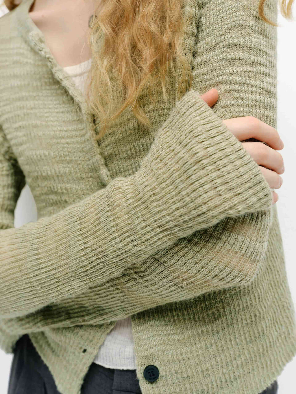 Linen Blend Textured Cardigan