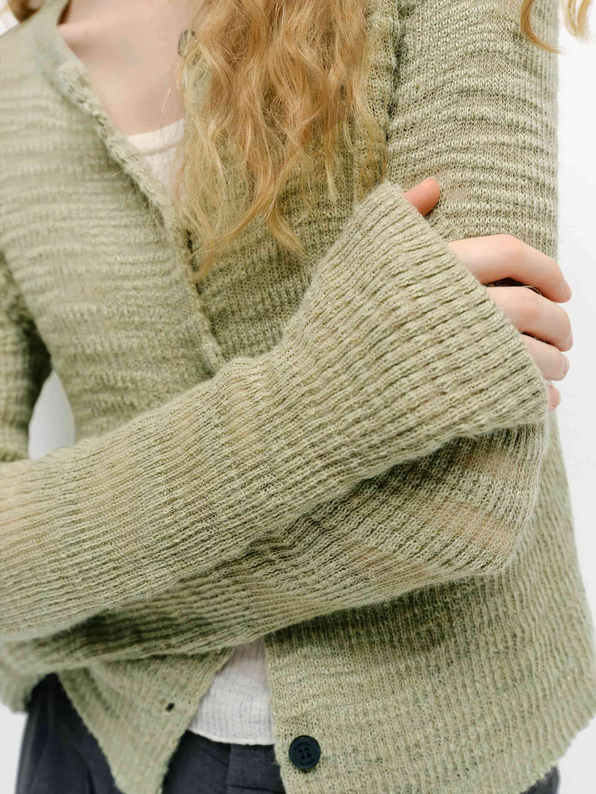 Linen Blend Textured Cardigan