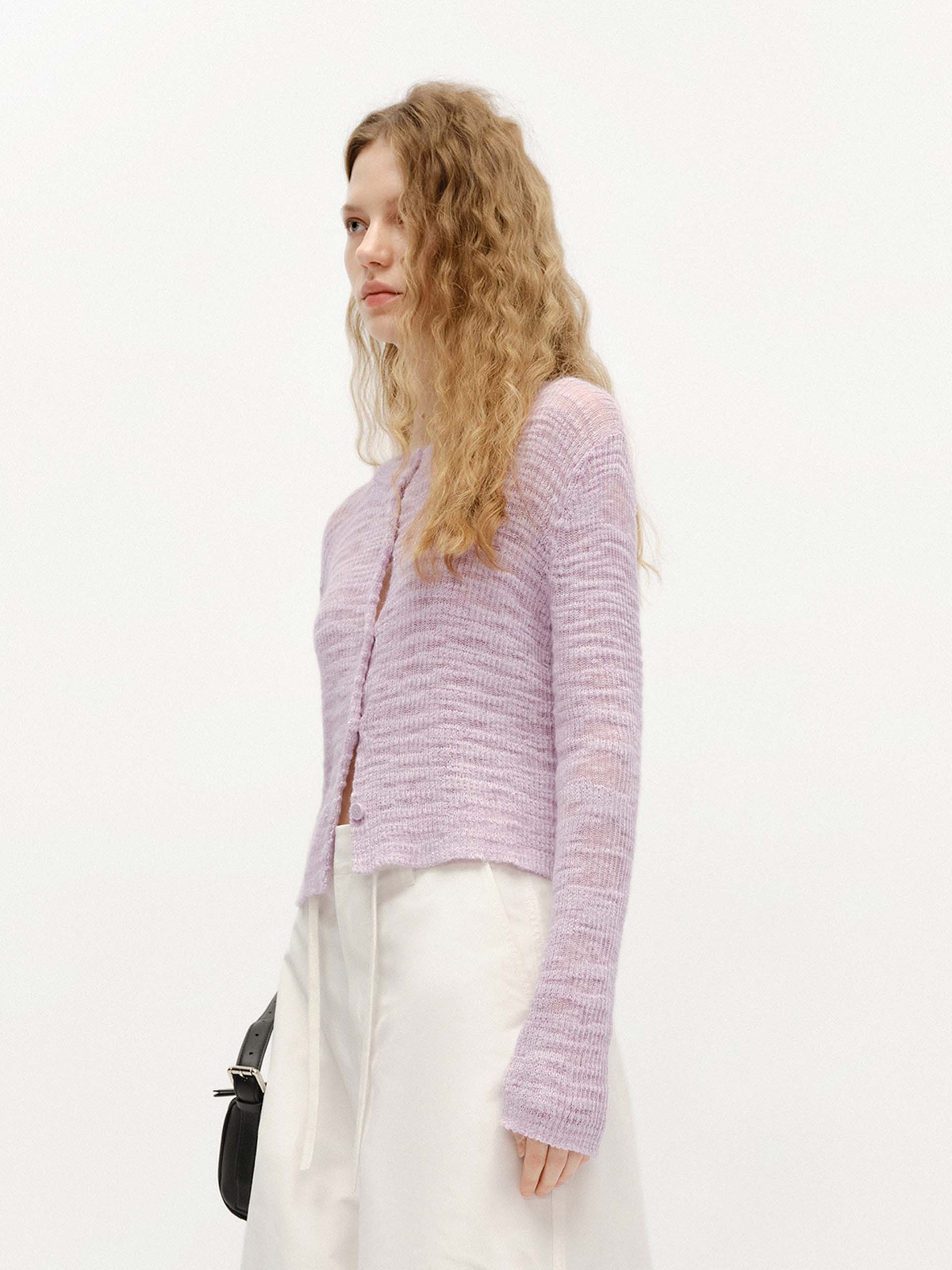 Linen Blend Textured Cardigan
