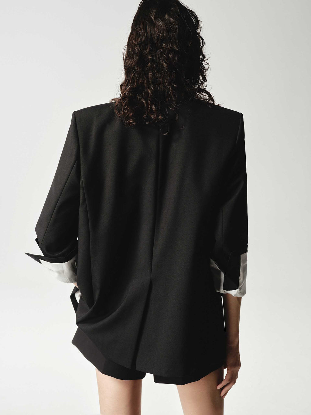 Wool Blend Long Blazer