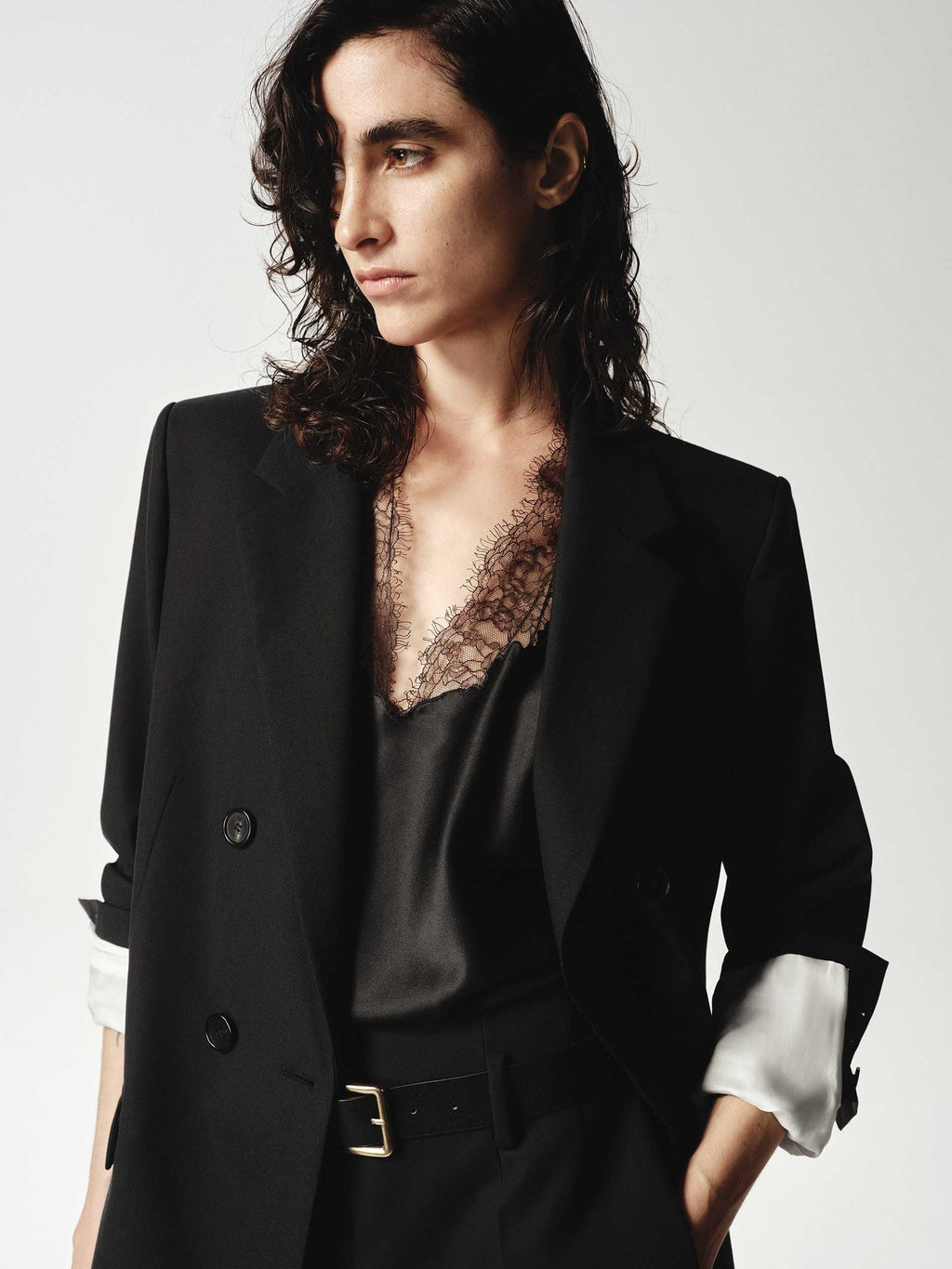 Wool Blend Long Blazer