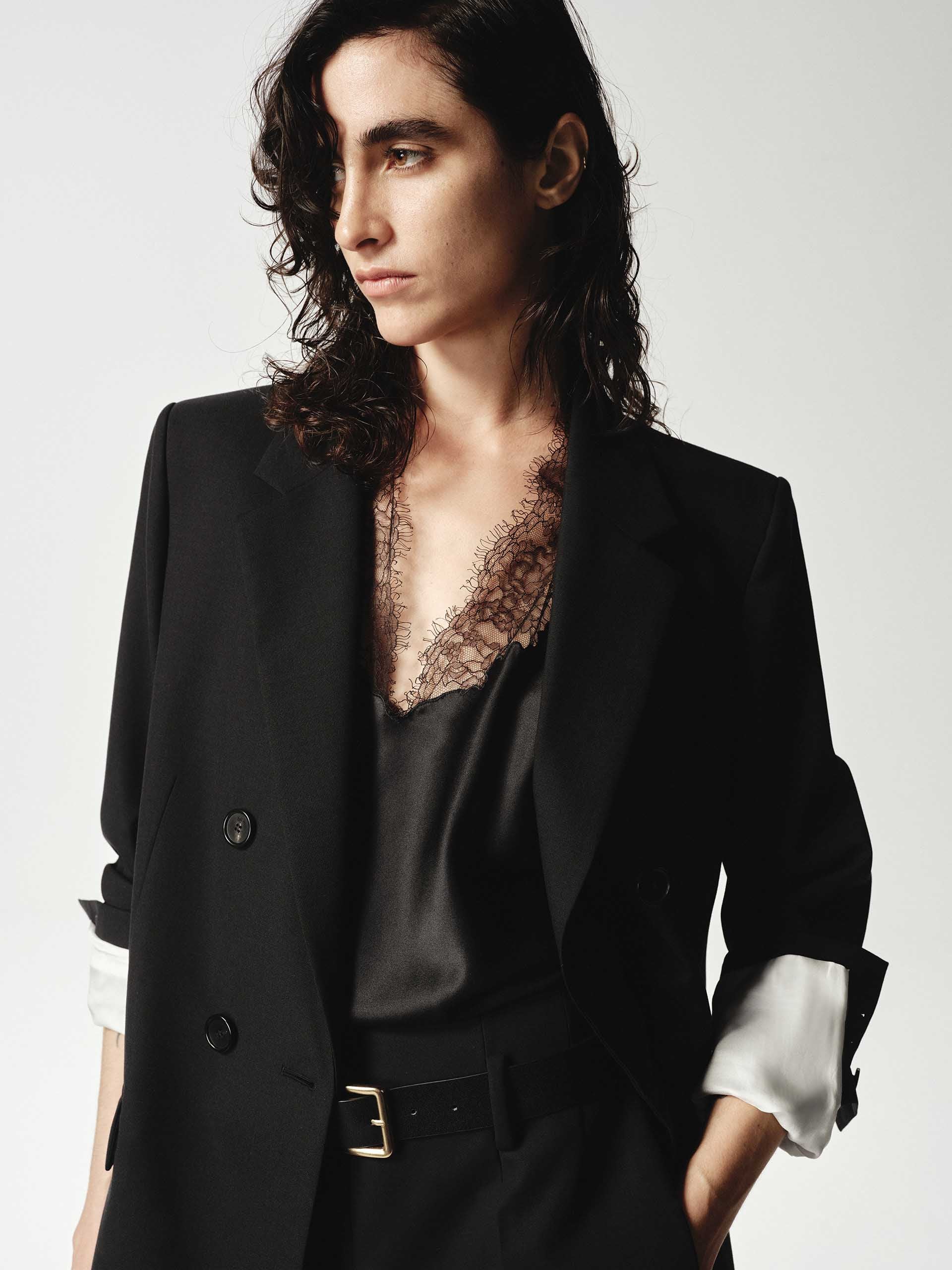 Wool Blend Long Blazer