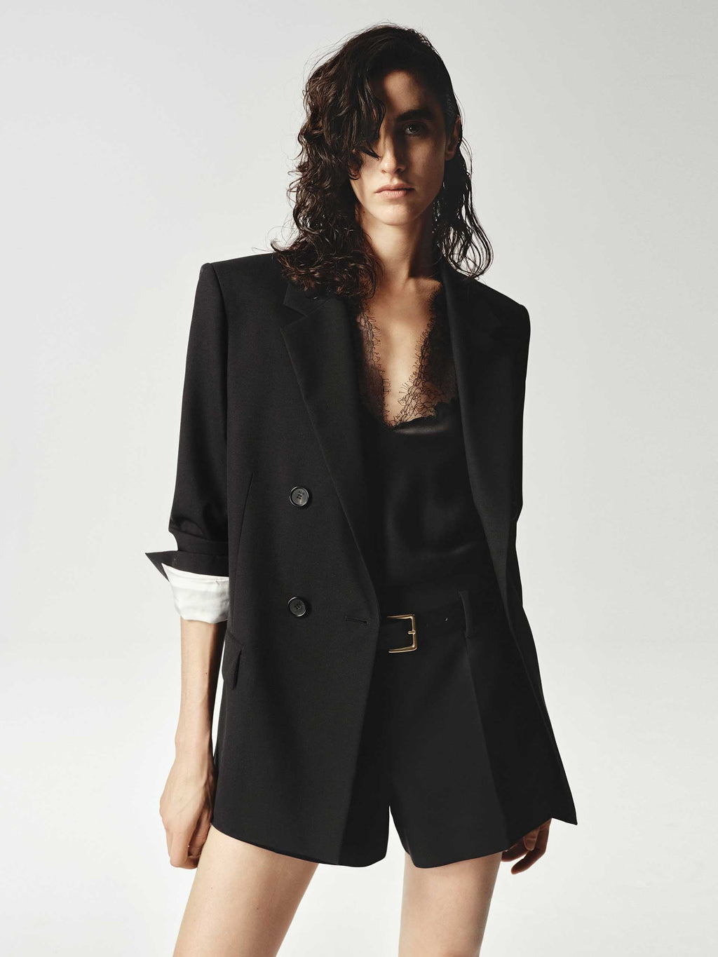 Wool Blend Long Blazer