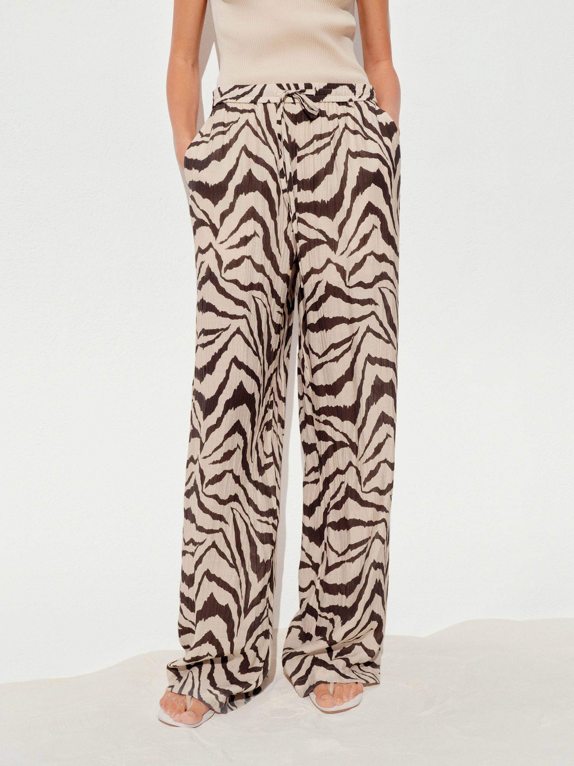 Tiger Striped Straight Trousers