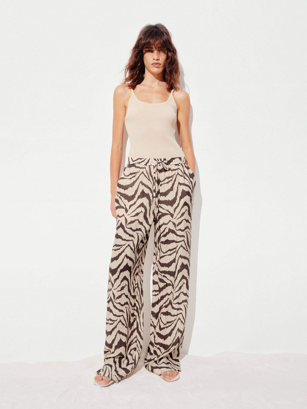 Tiger Striped Straight Trousers