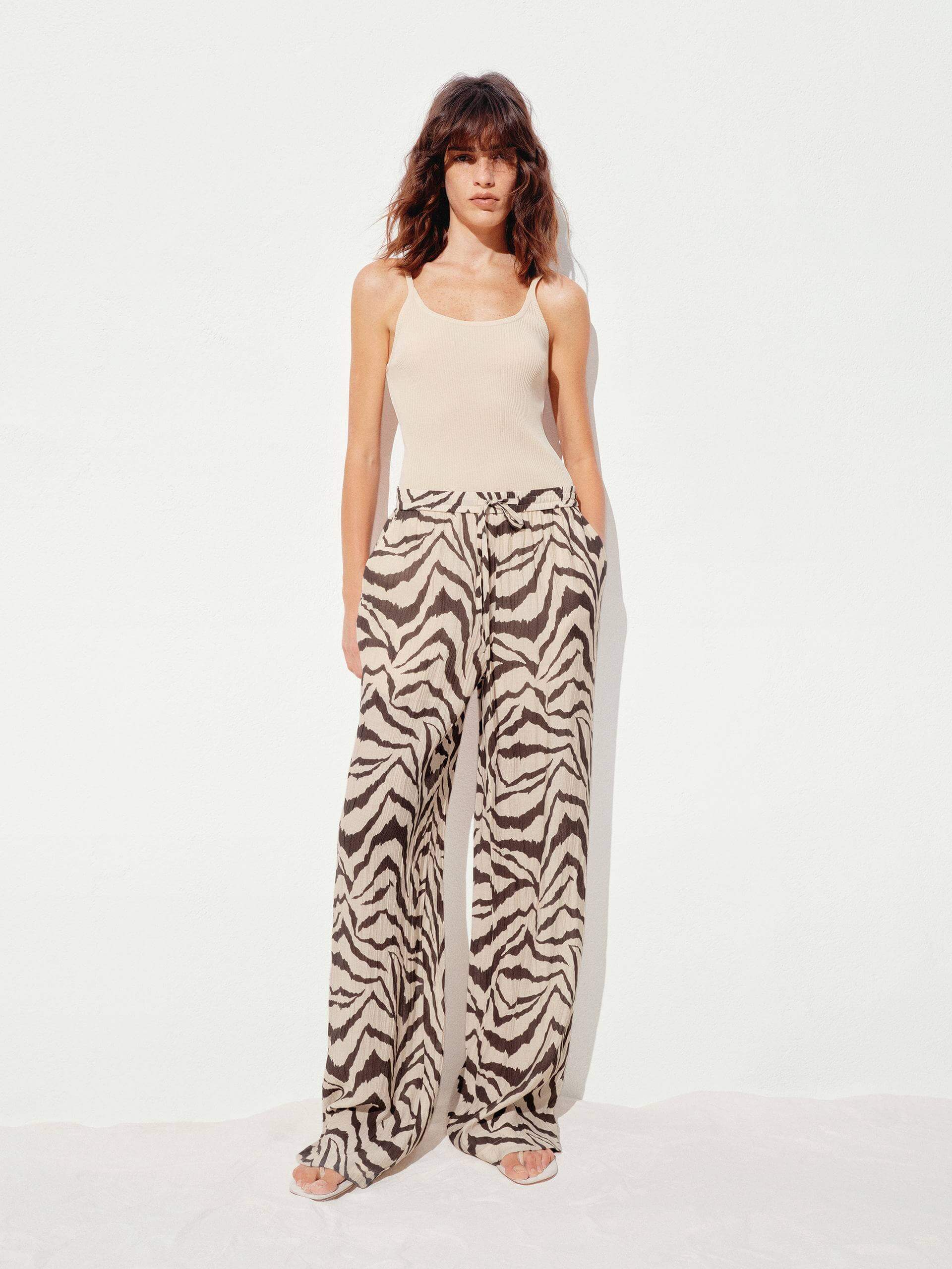 Tiger Striped Straight Trousers