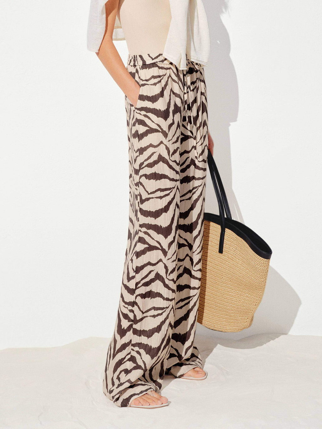 Tiger Striped Straight Trousers