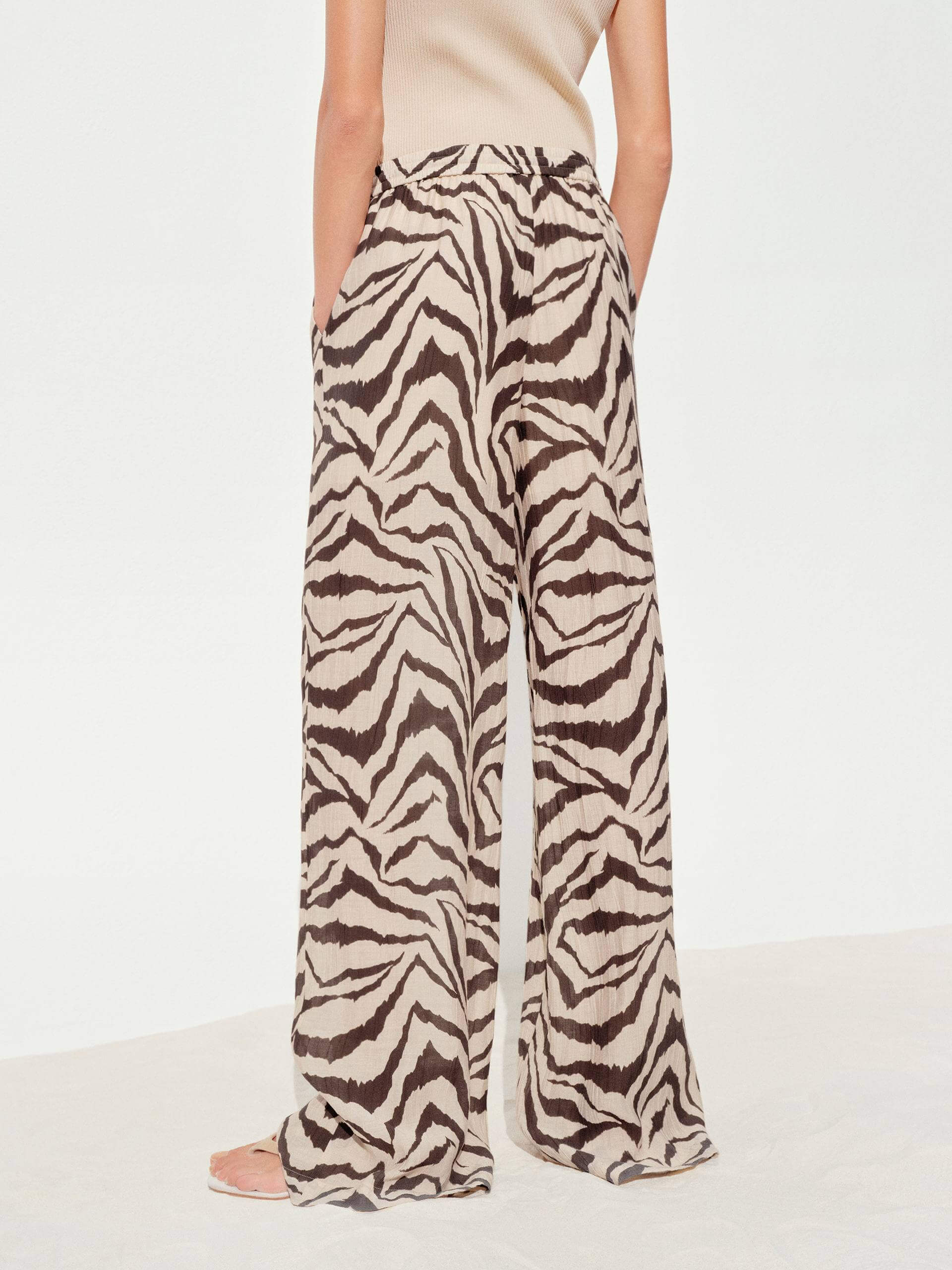Tiger Striped Straight Trousers