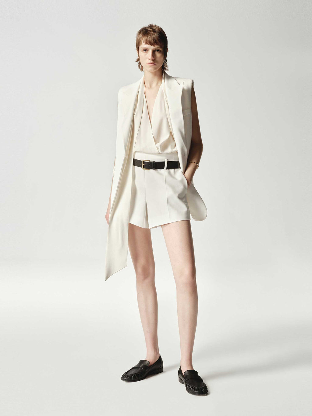 Include Belt Cotton Zipper Shorts