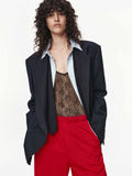 Pinstripe Peak Lapel Blazer