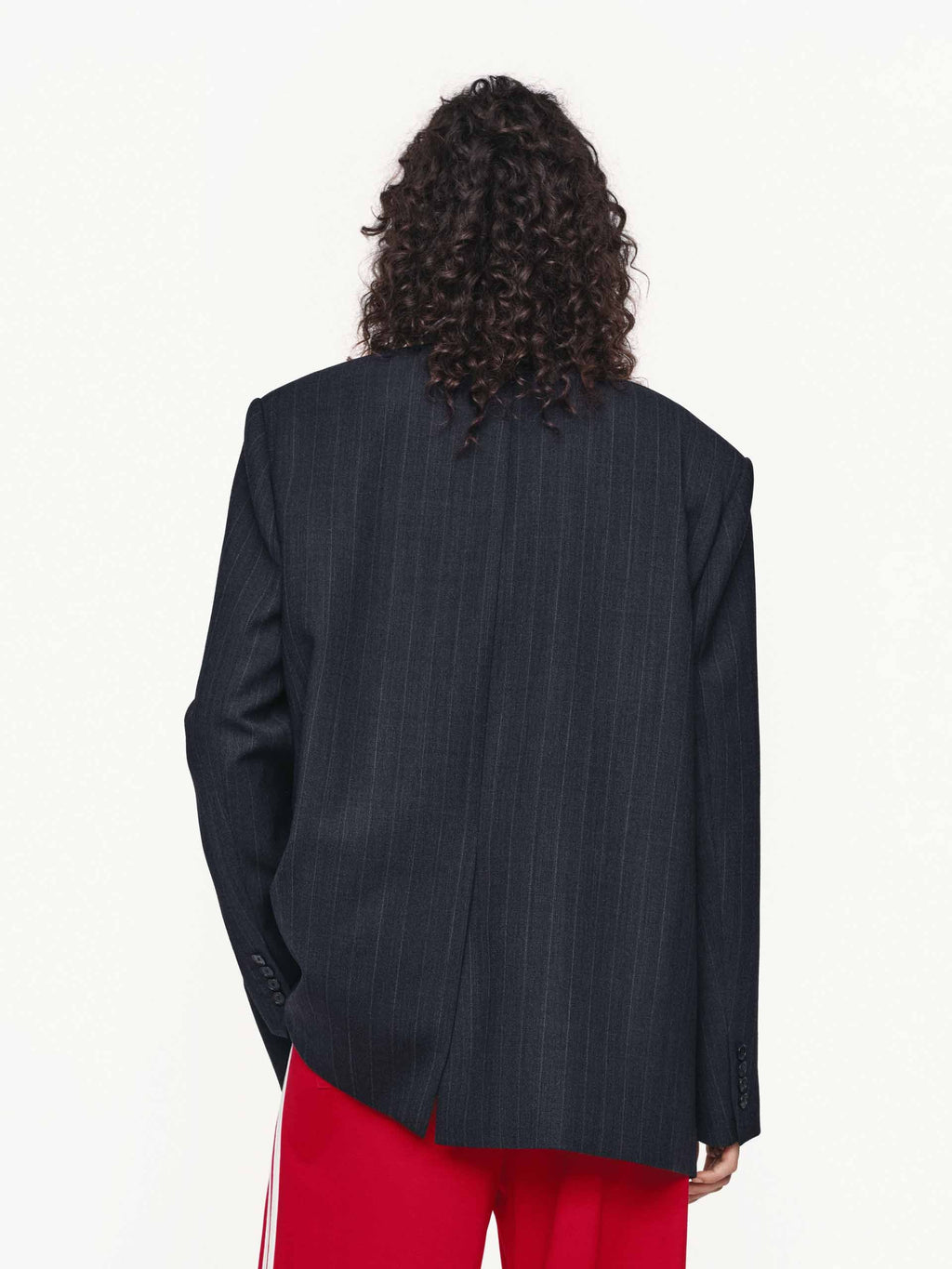 Pinstripe Peak Lapel Blazer