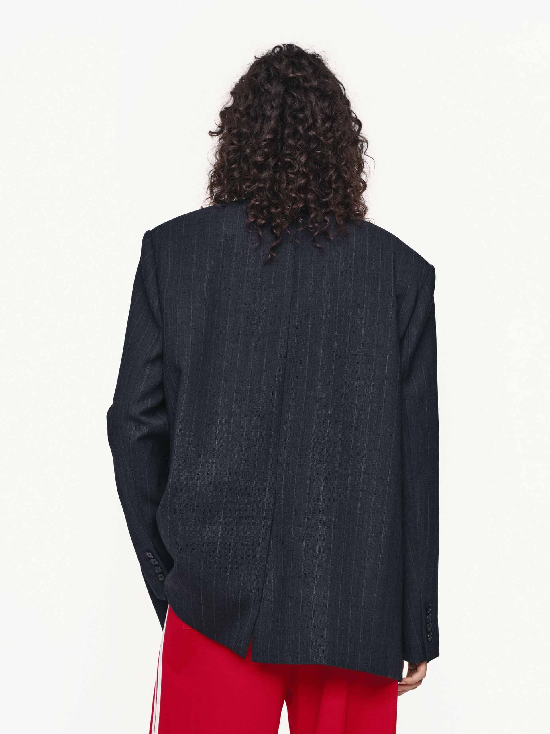 Pinstripe Peak Lapel Blazer
