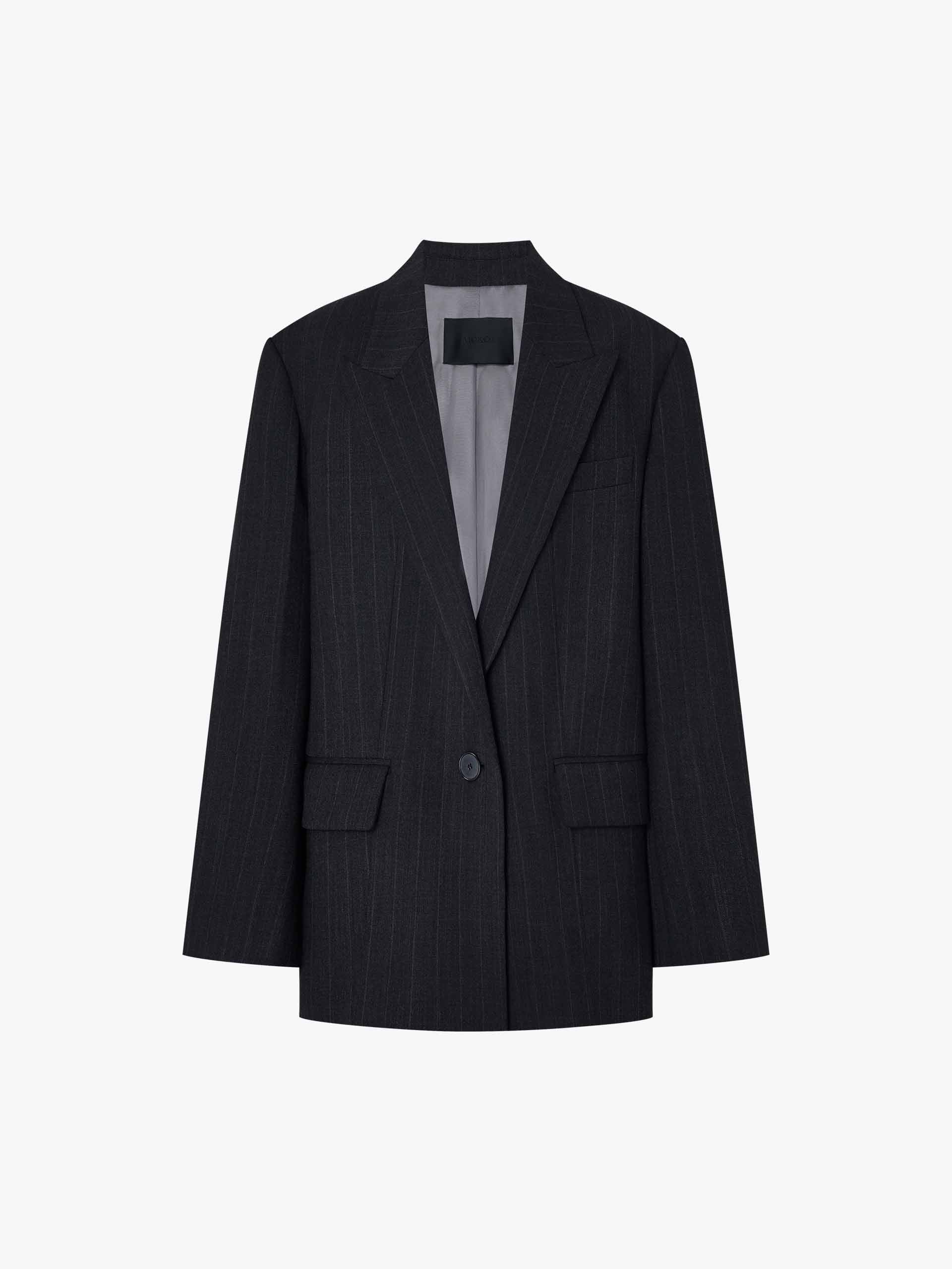 Pinstripe Peak Lapel Blazer