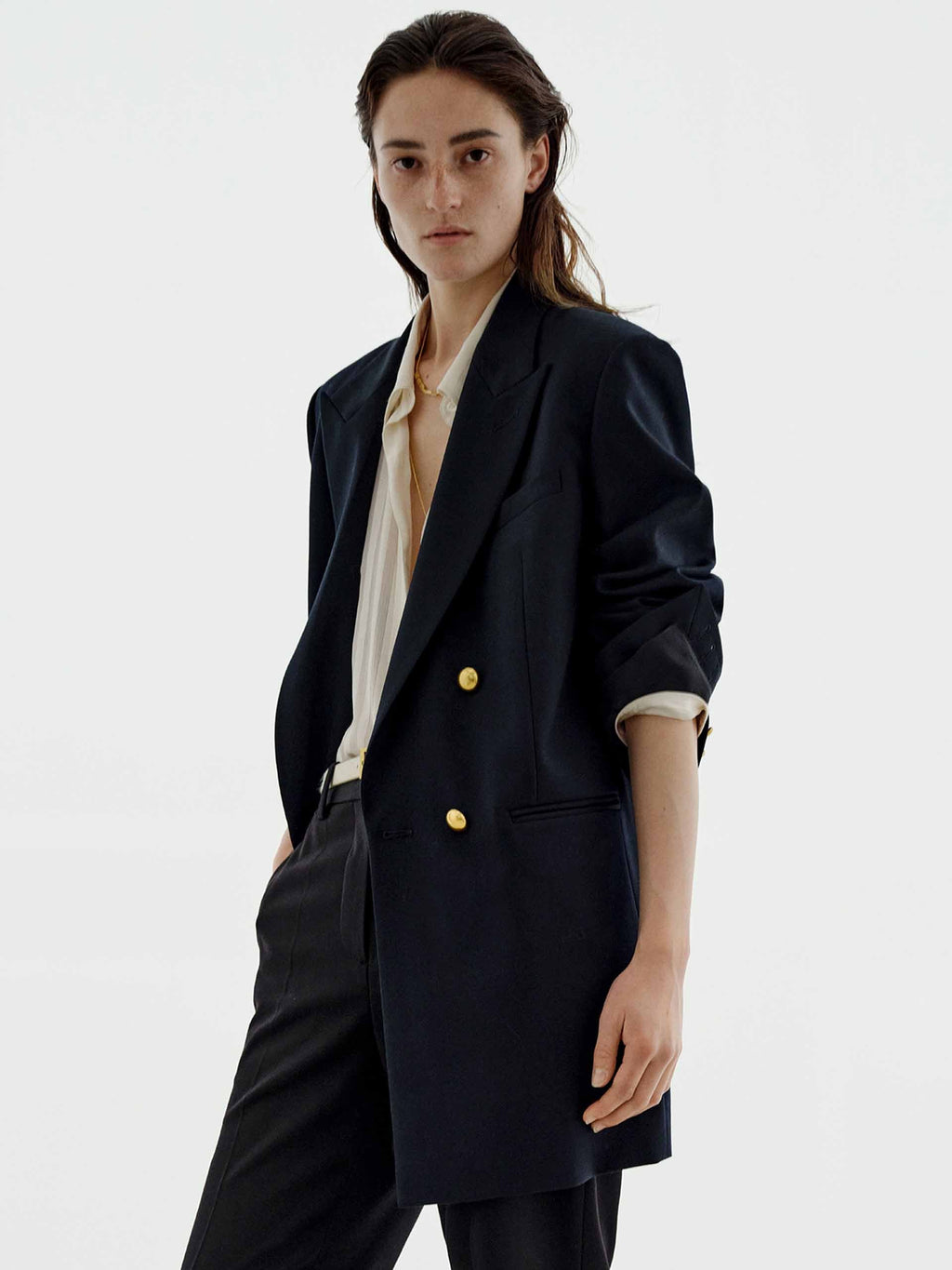 Metal Double Breasted Blazer