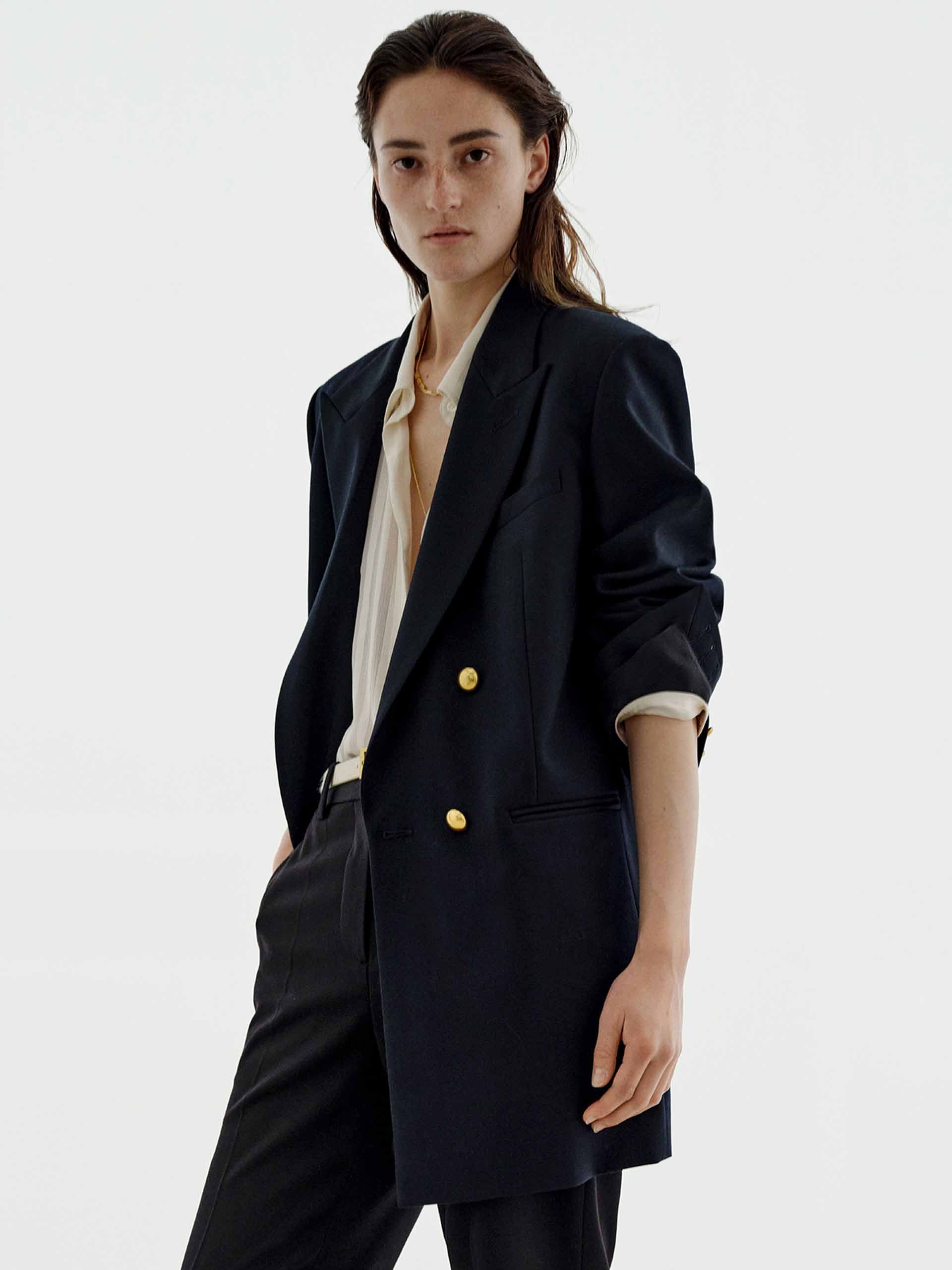 Metal Double Breasted Blazer
