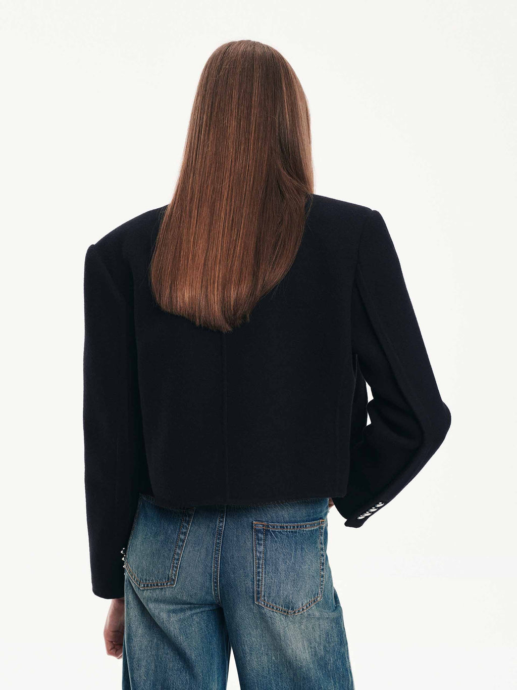 Cropped Fit Wool Blazer