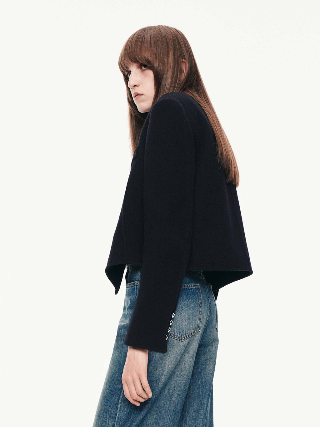 Cropped Fit Wool Blazer