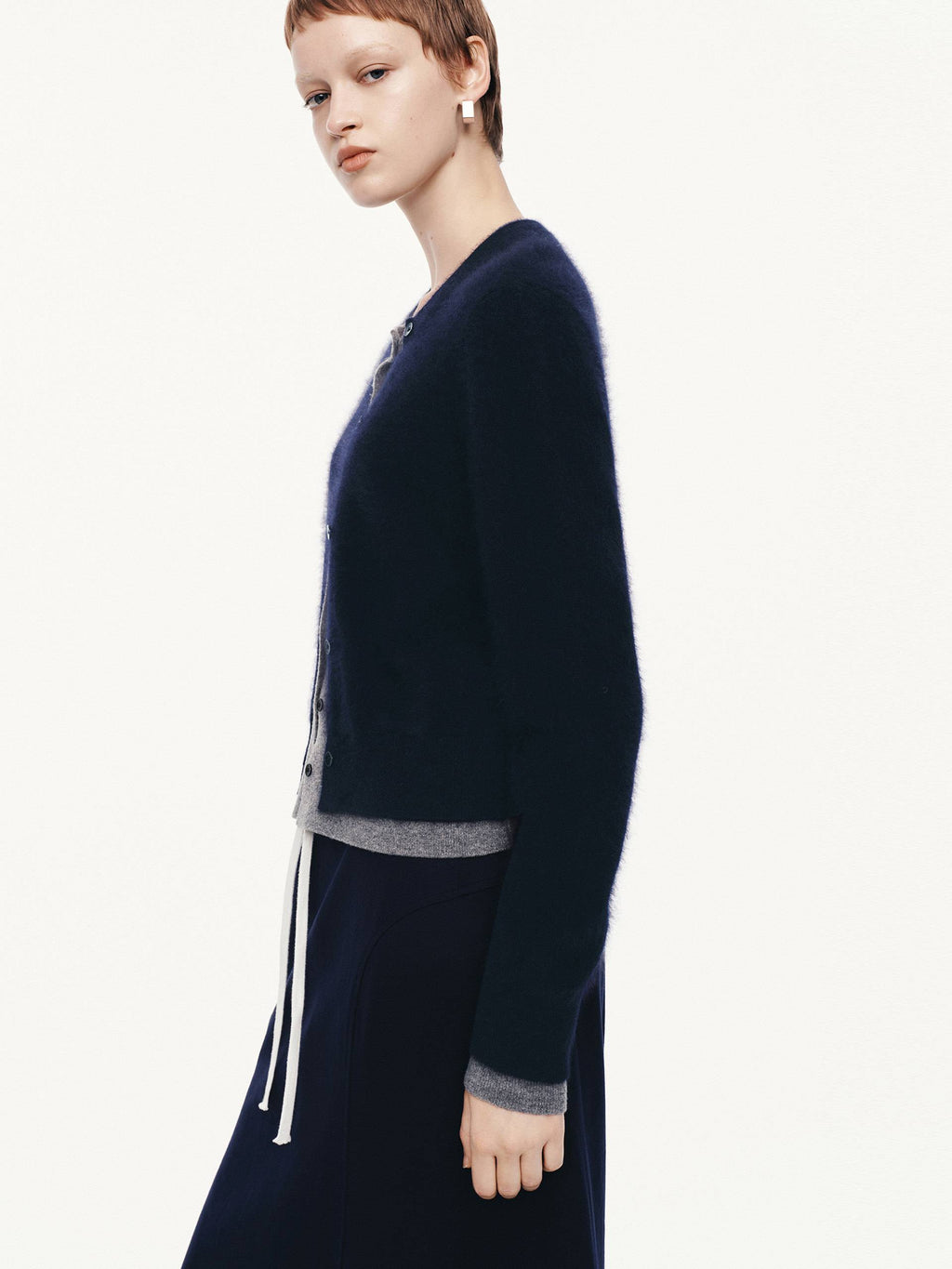 Layered Round Neck Cardigan