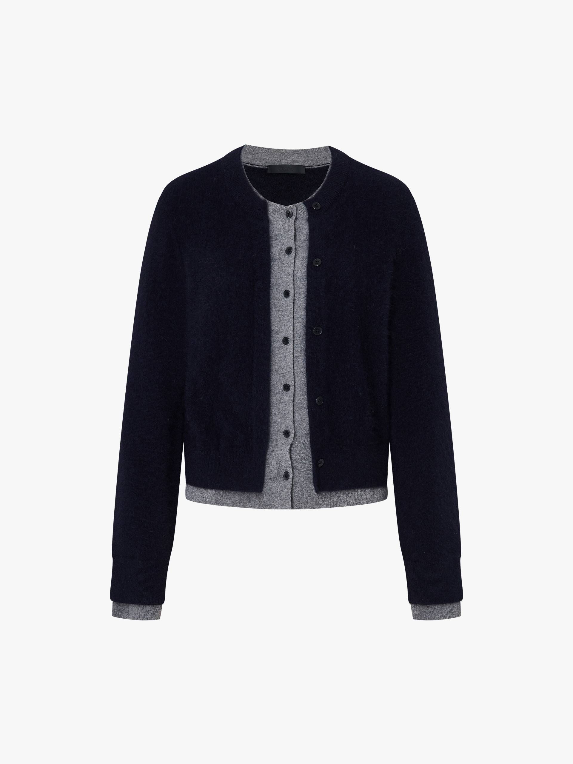 Layered Round Neck Cardigan