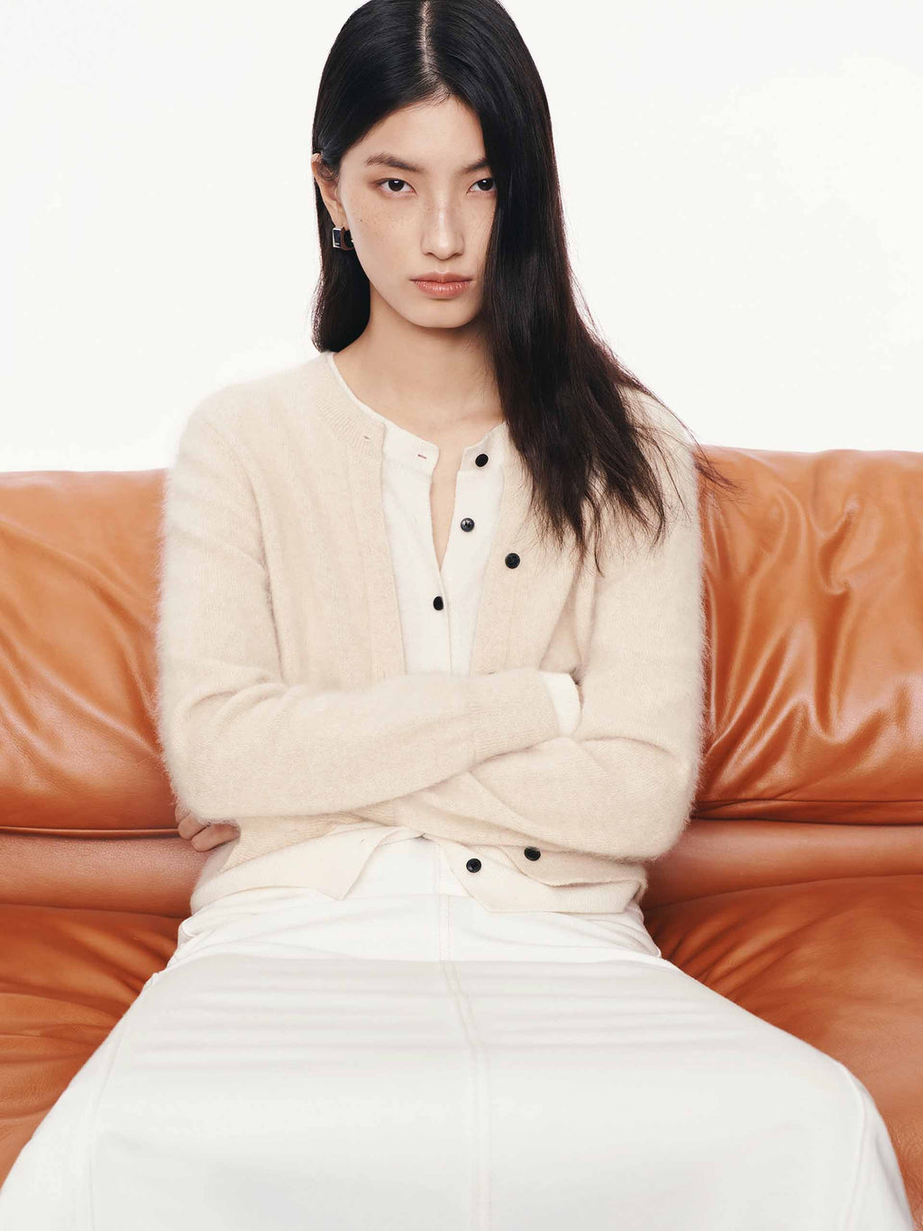 Layered Round Neck Cardigan