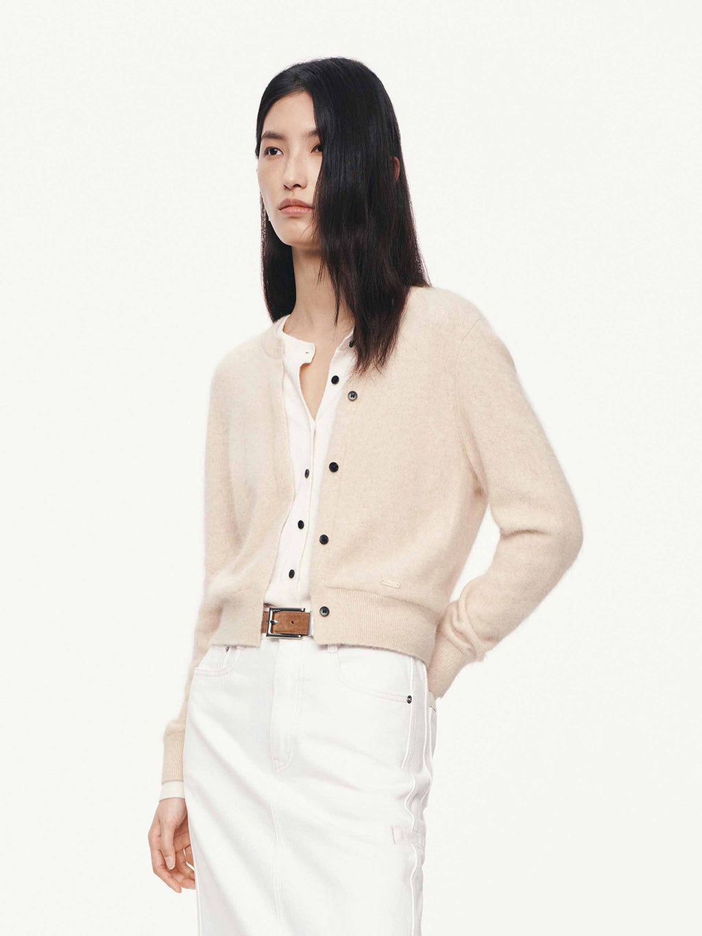 Layered Round Neck Cardigan
