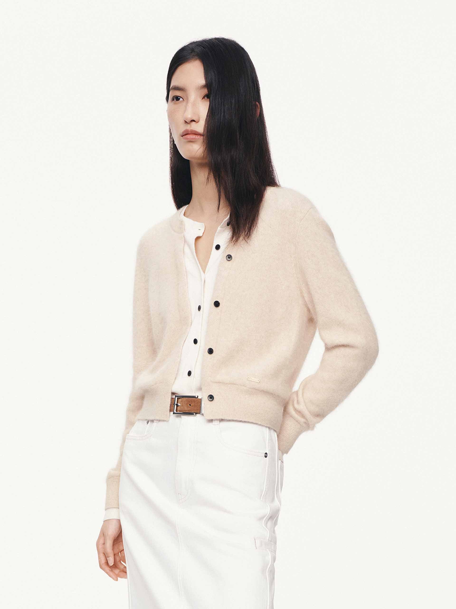 Layered Round Neck Cardigan