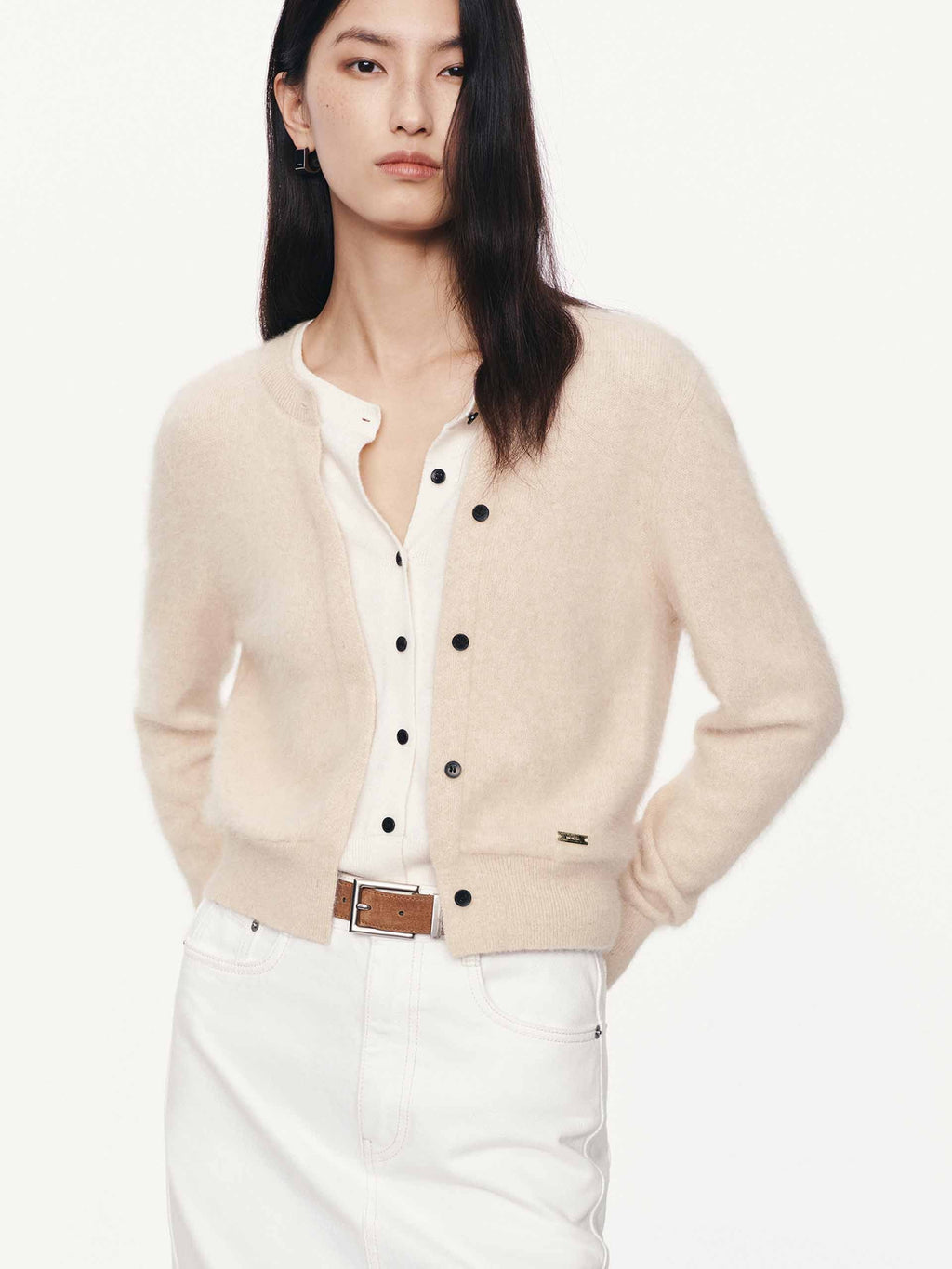 Layered Round Neck Cardigan