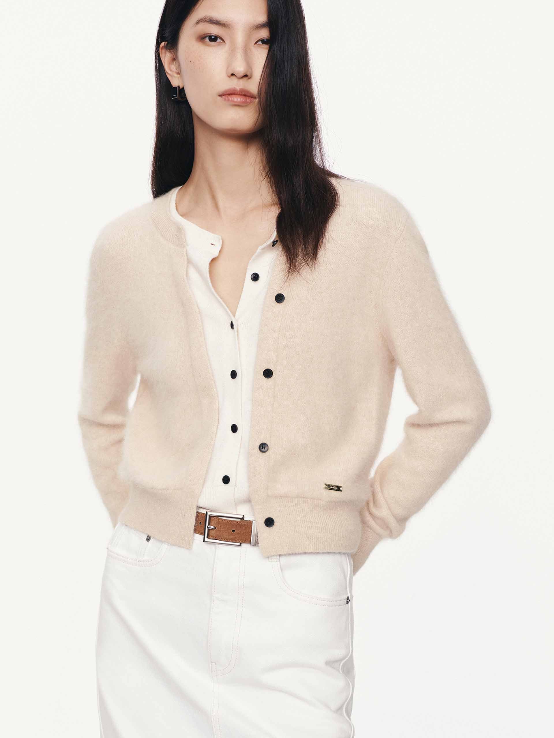 Layered Round Neck Cardigan