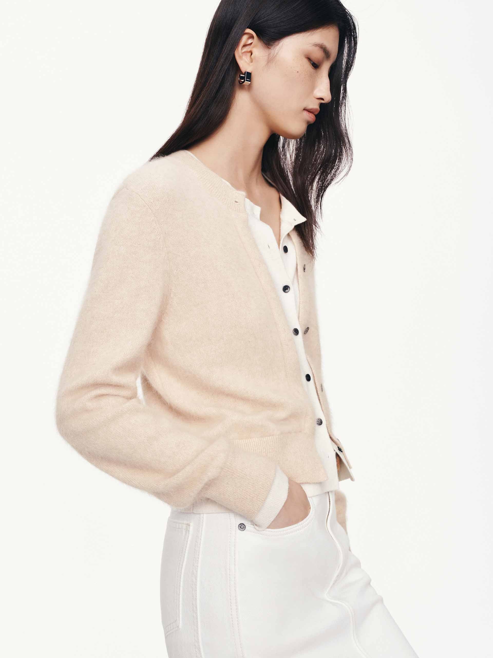 Layered Round Neck Cardigan