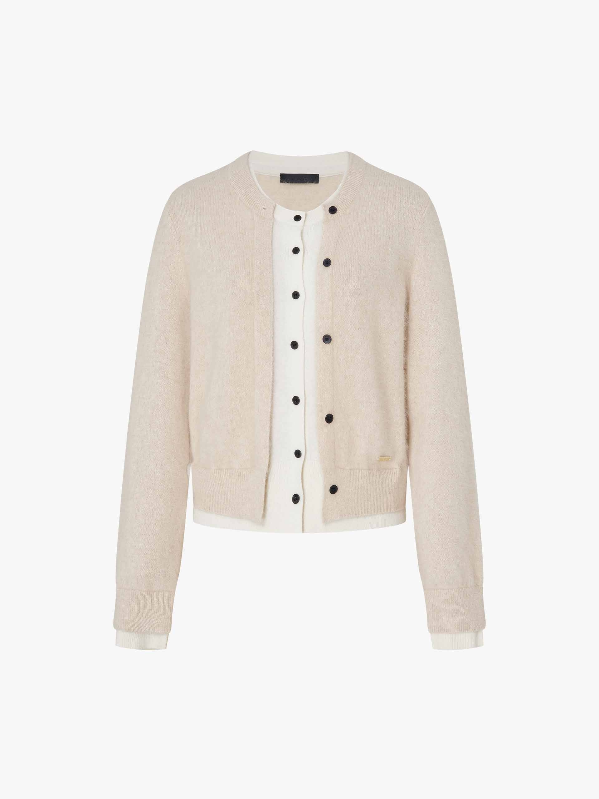 Layered Round Neck Cardigan