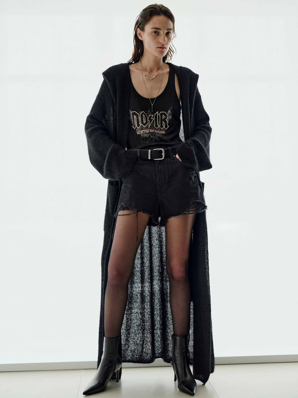 Sequin Detail Long Cardigan