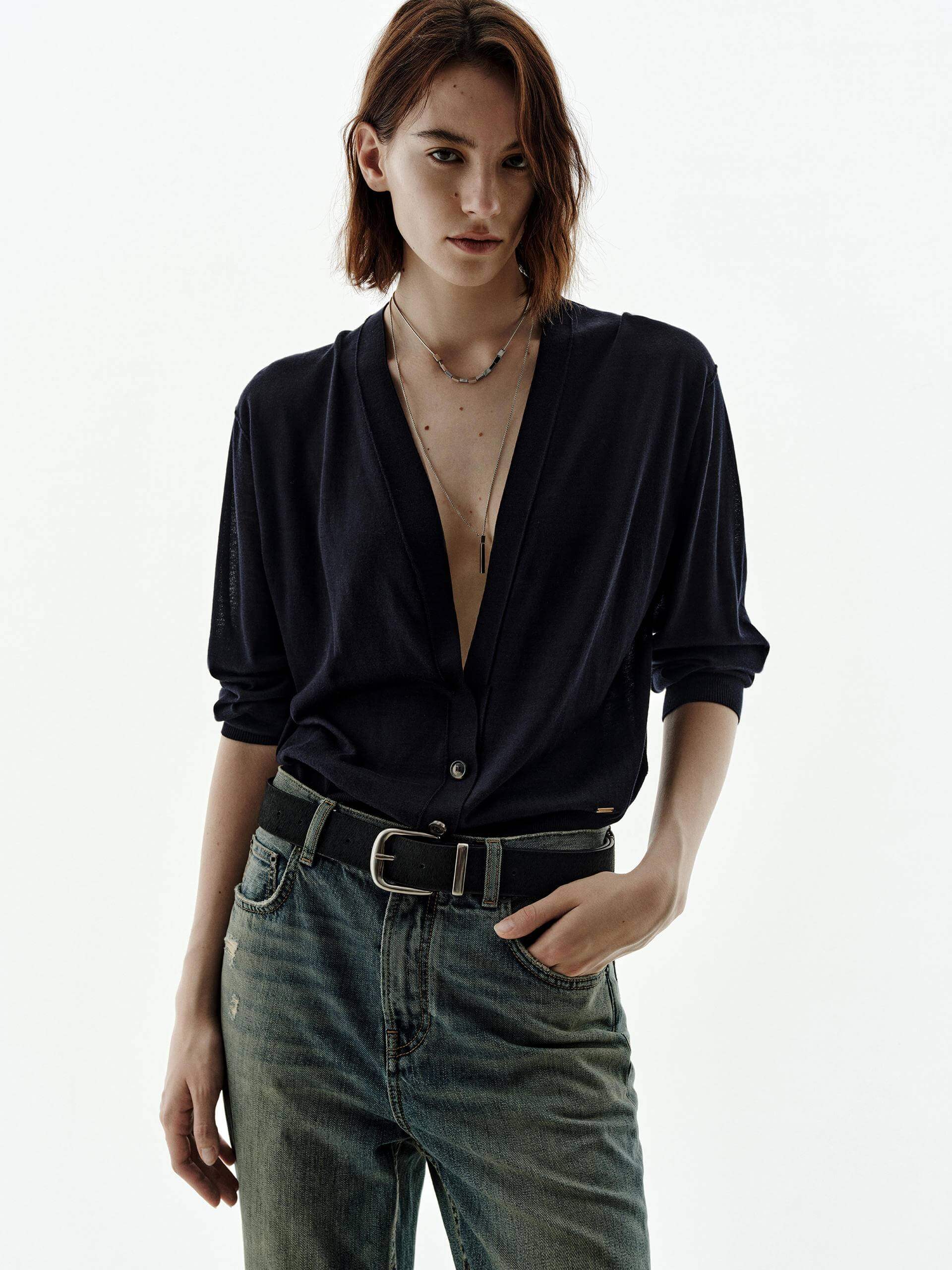 Silk Blend V-neck Cardigan