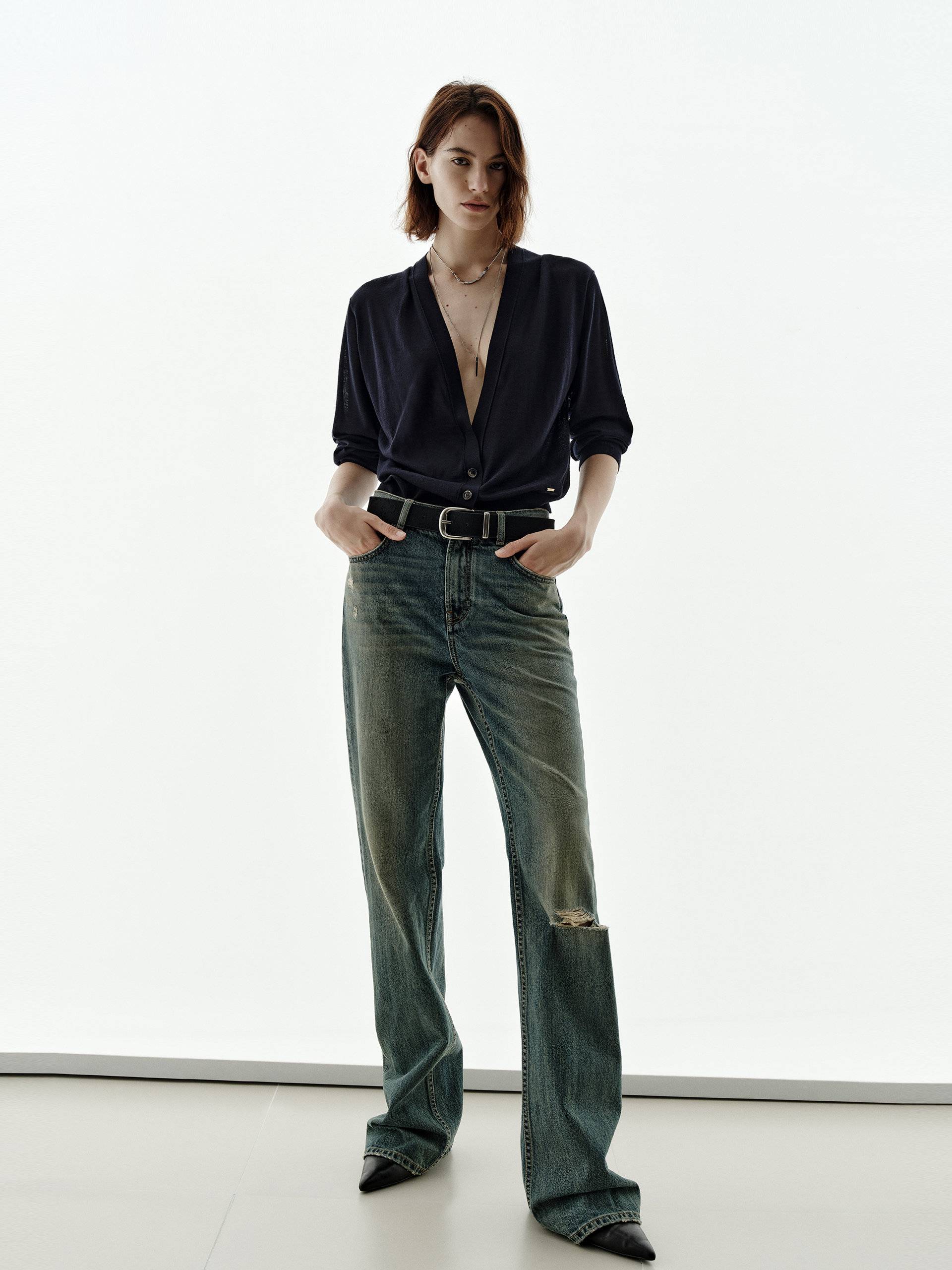 Silk Blend V-neck Cardigan