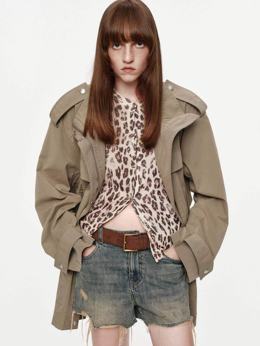 Leopard Print Cropped Cardigan