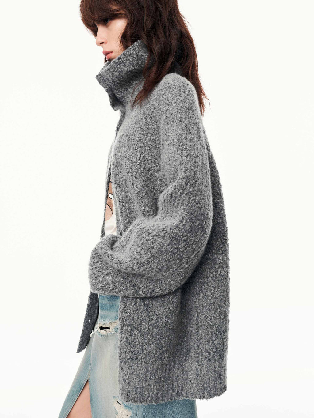 Wool Blend Button Cardigan