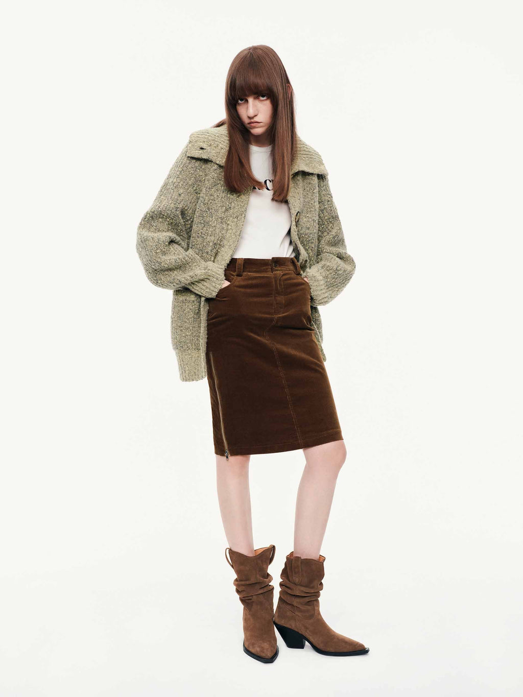 Wool Blend Button Cardigan