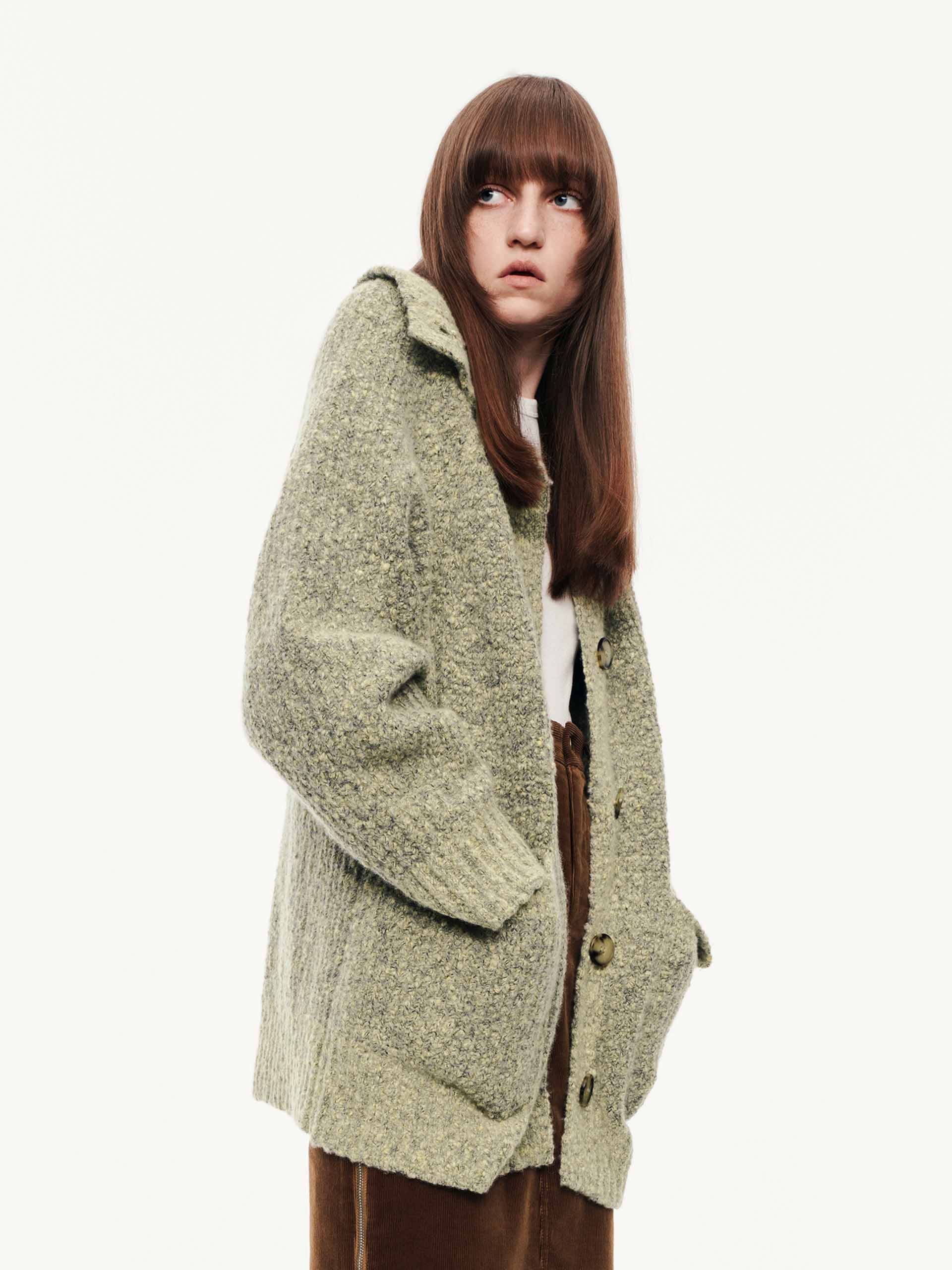 Wool Blend Button Cardigan