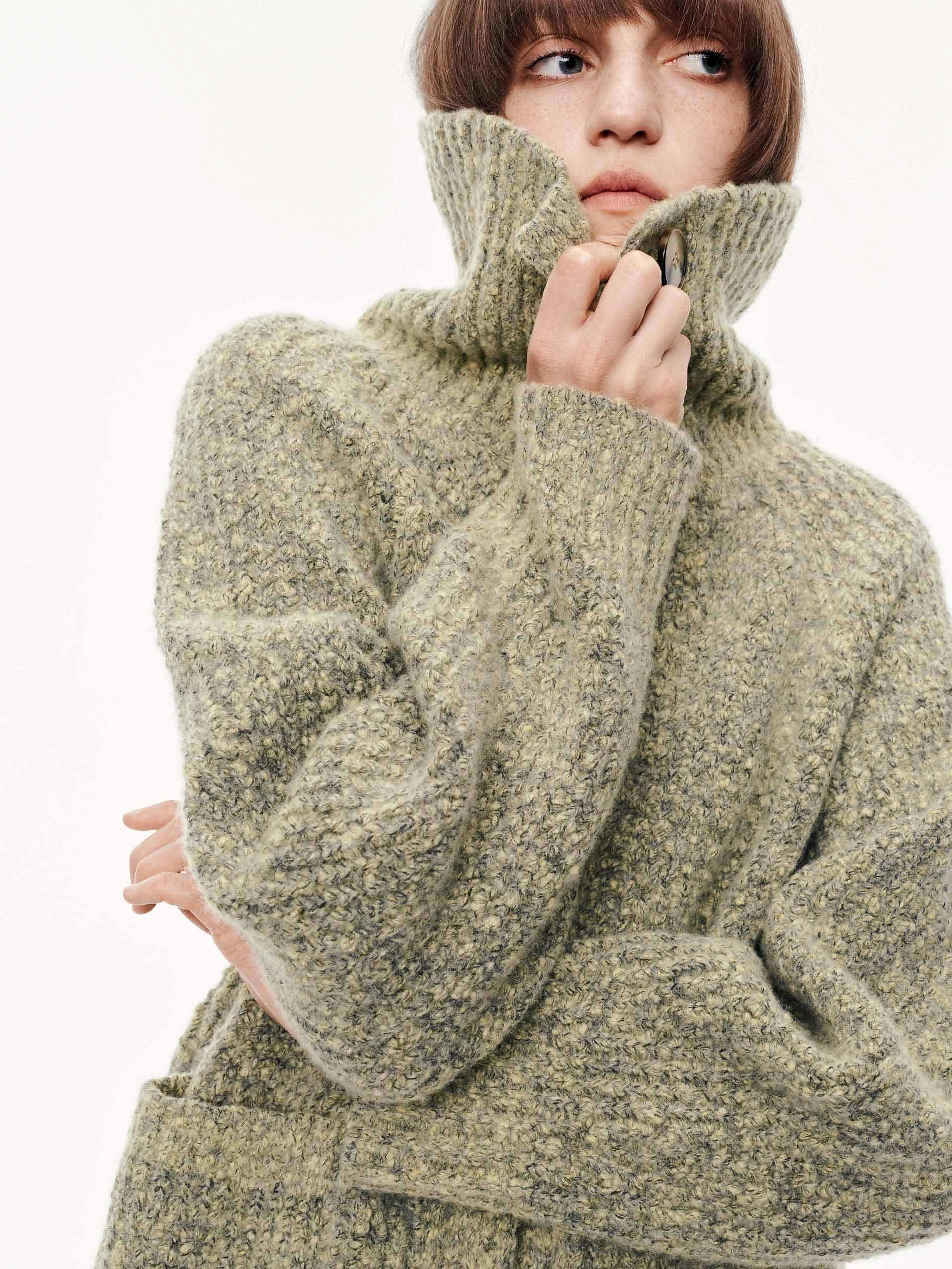 Wool Blend Button Cardigan