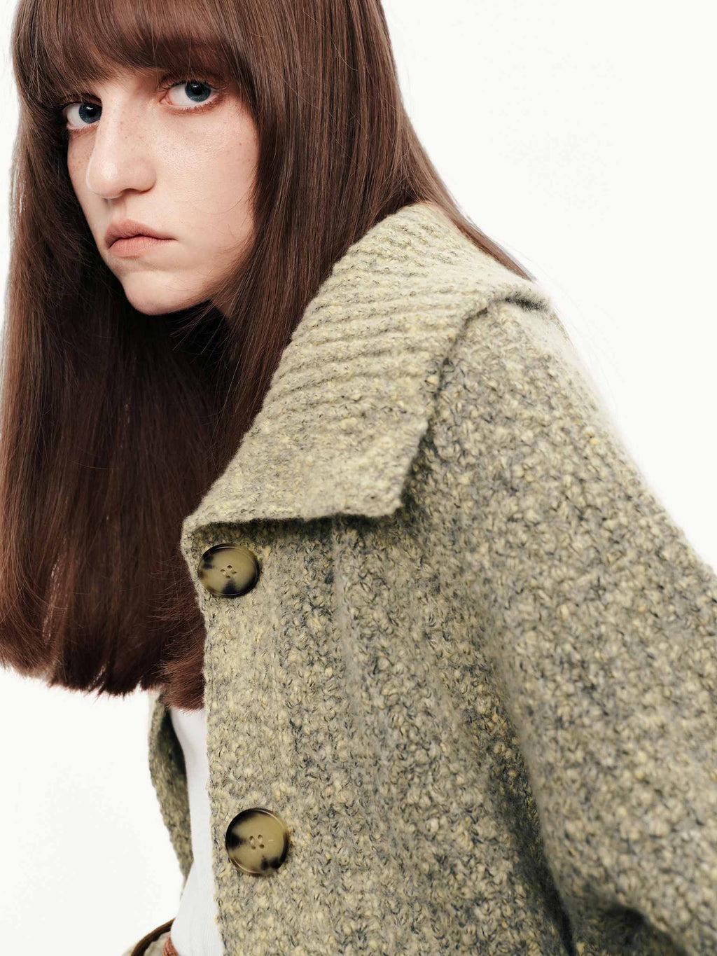Wool Blend Button Cardigan