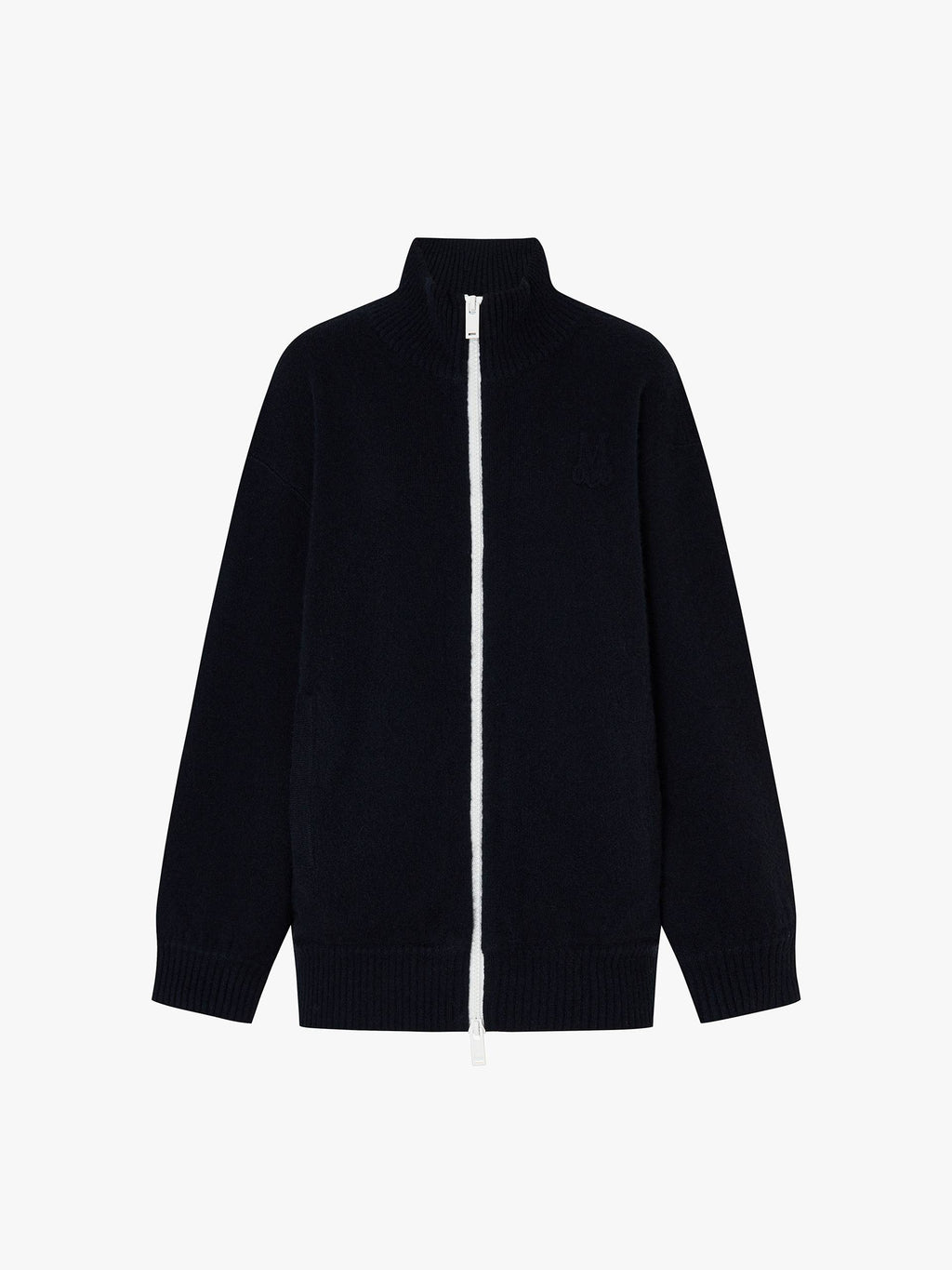 Relaxed Zipper Knitted Cardigan