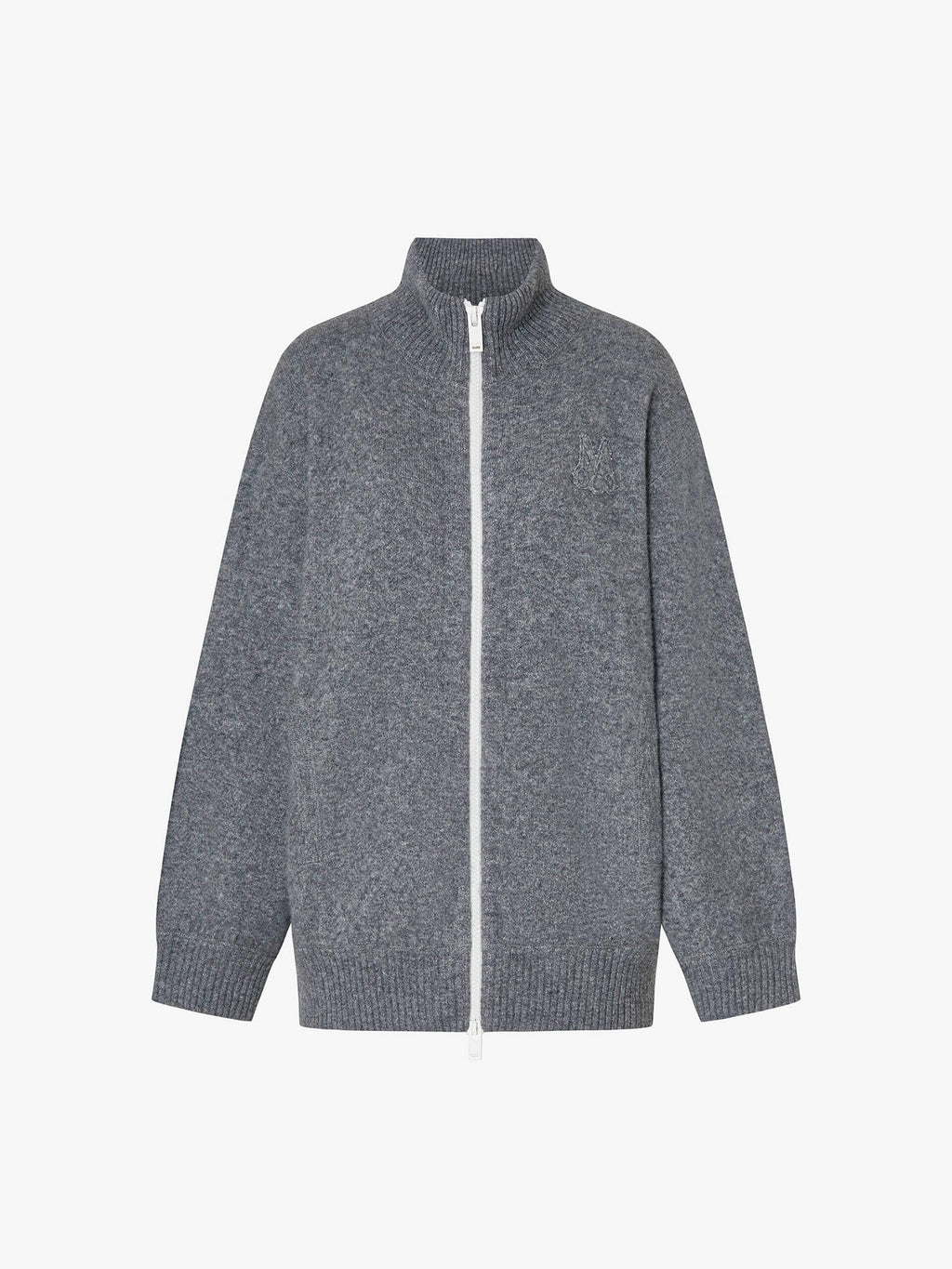 Relaxed Zipper Knitted Cardigan